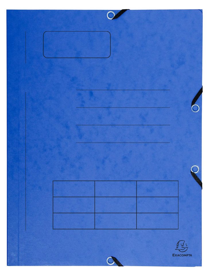 Thumbnail - EXACOMPTA Organisationsmappe 50x Sammelmappe + Gummizug 3 Klappen Index Karton A4 sortiert 55360E, Sammelmappen 3 Klappe...
