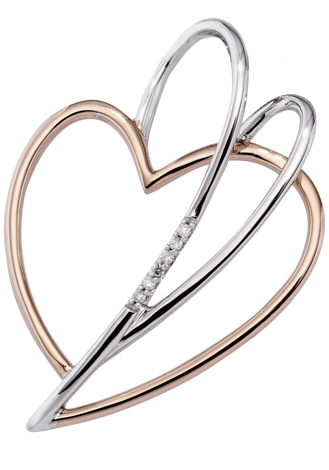 JOBO Herzanhänger Anhänger Herz, 585 R...