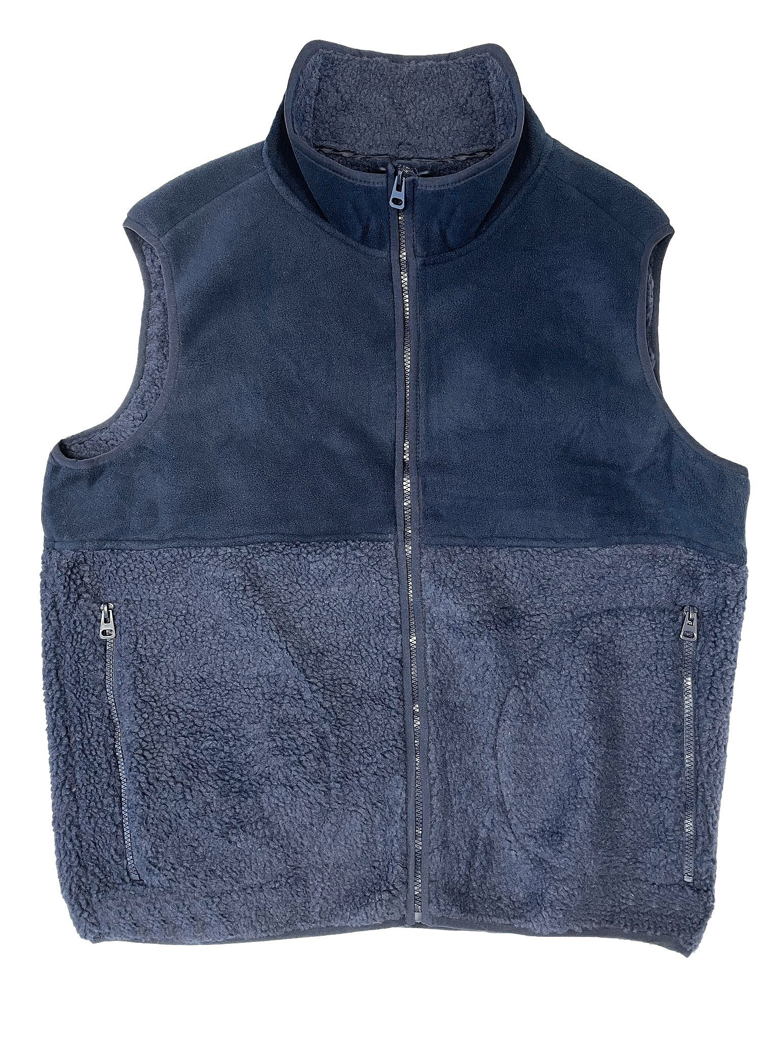 Egomaxx Funktionsweste Fleece Weste Kunstfell Warme Jacke Ärmellos ohne Kapuze 6764 in Blau