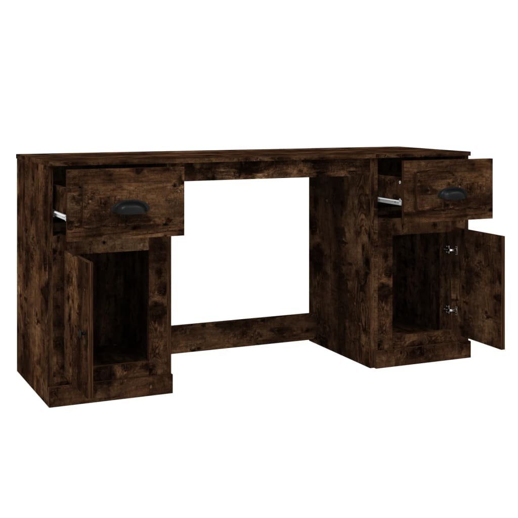 furnicato Schreibtisch mit Stauraum Räuchereiche Holzwerkstoff