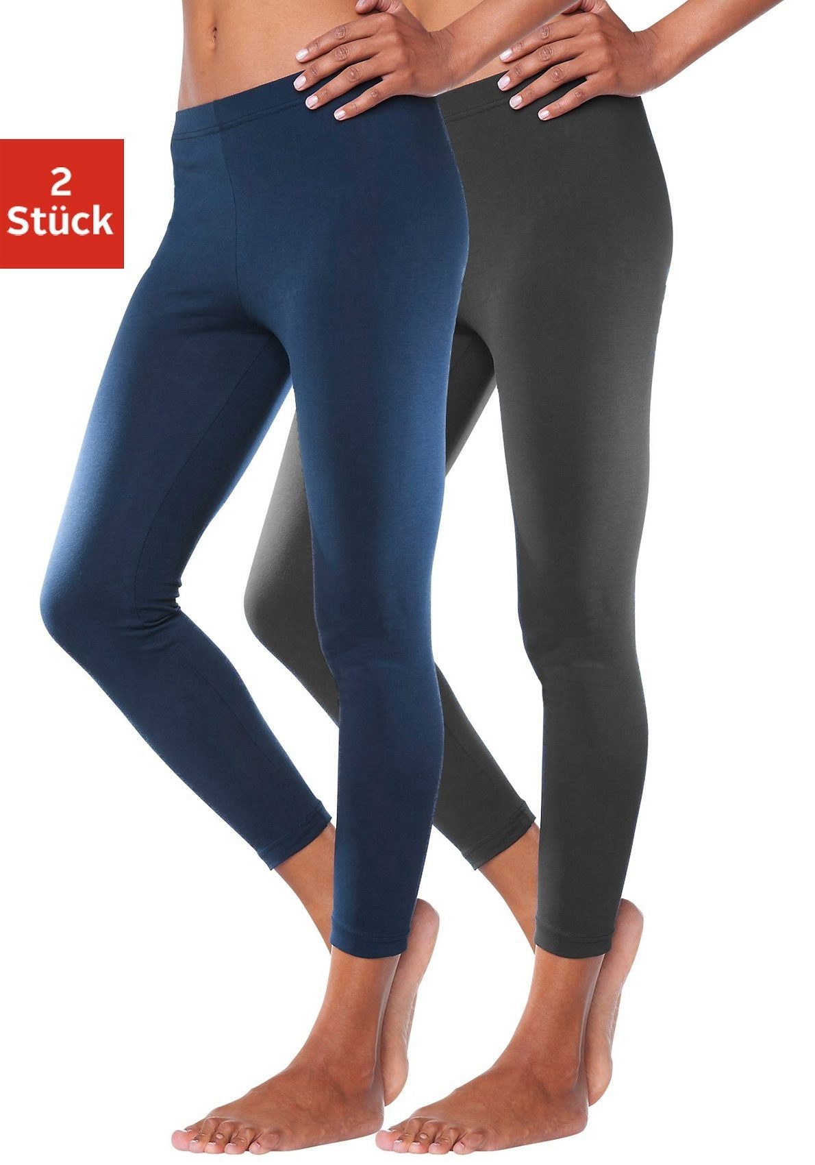 Vivance Active by Lascana Leggings (2er-Pack) mit Gummibund, Loungewear