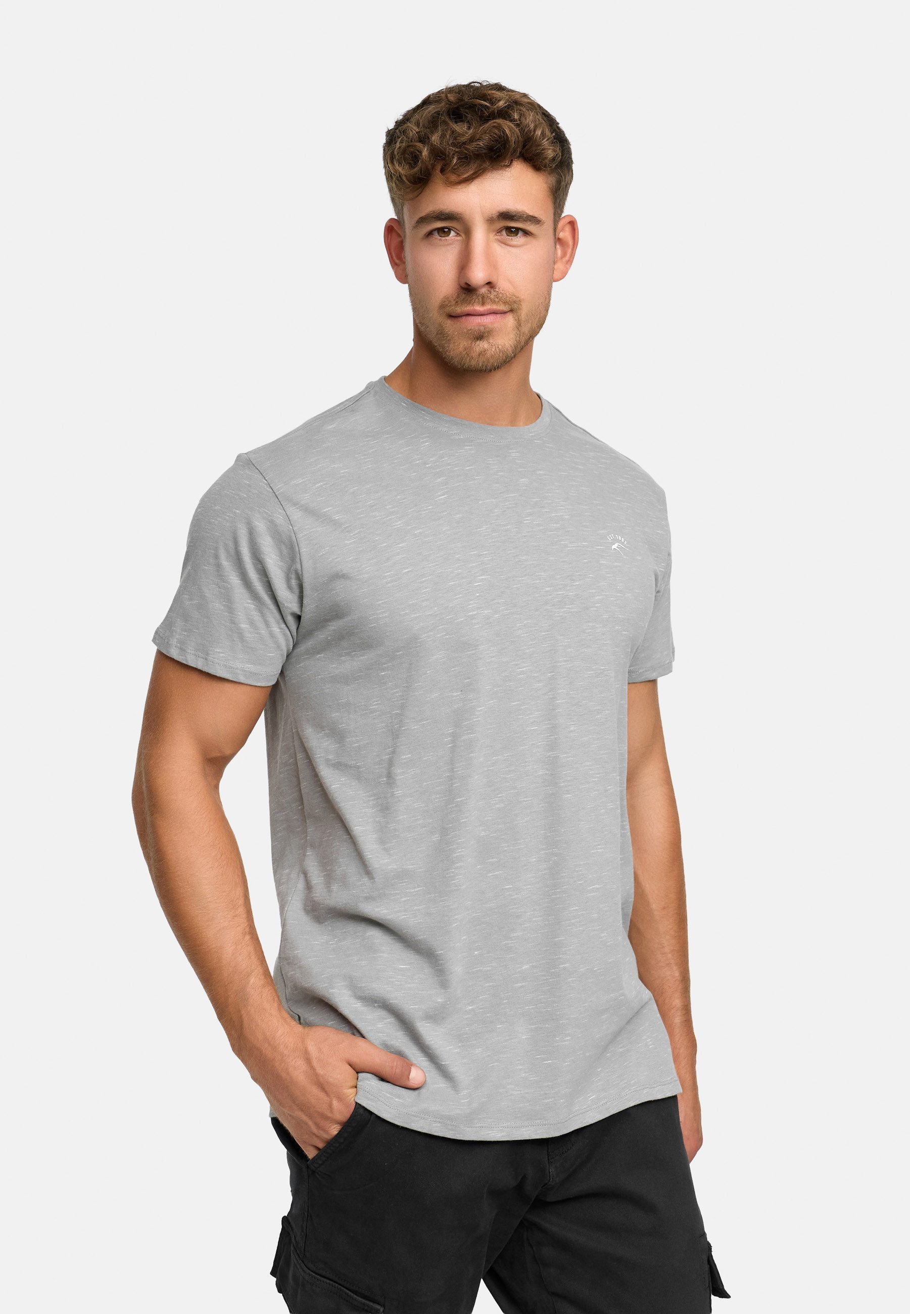 Indicode T-Shirt Herren Kloge Shirt Tee Herrenshirt mit dezentem Label-Deta günstig online kaufen
