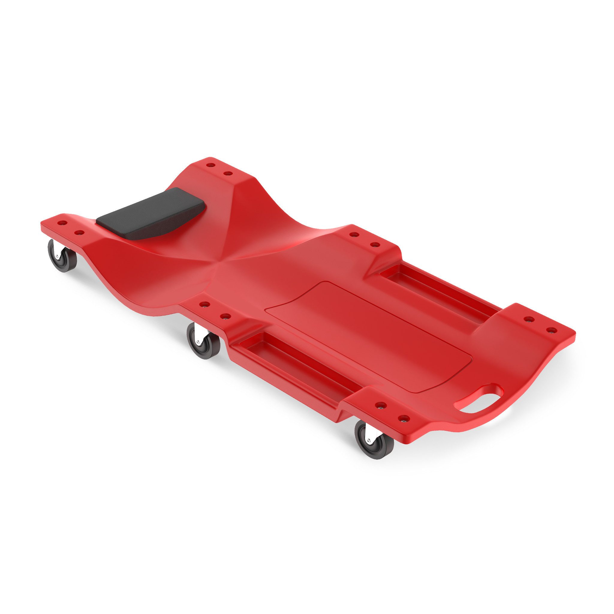 FIVMEN Rollbrett Werkstatt Montagerollbrett mit 6 kugelgelagerten 360° Rolle, (Packung), Werkstattliege Montageliege mit Kopfstütze und 2 Ablagefächern