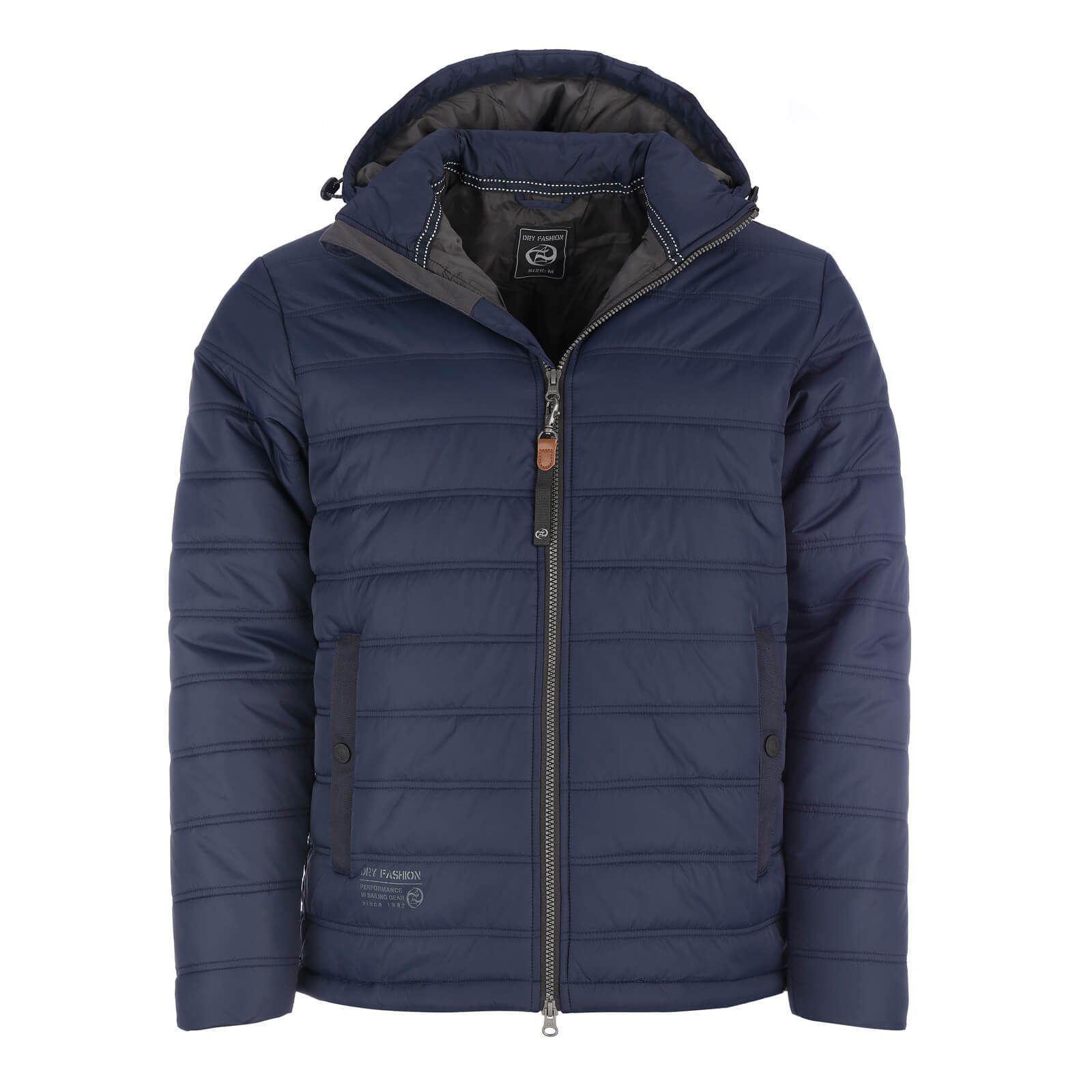 Dry Fashion Steppjacke Herren Jacke Stade - Gesteppte Outdoorjacke mit abnehmbarer Kapuze navy