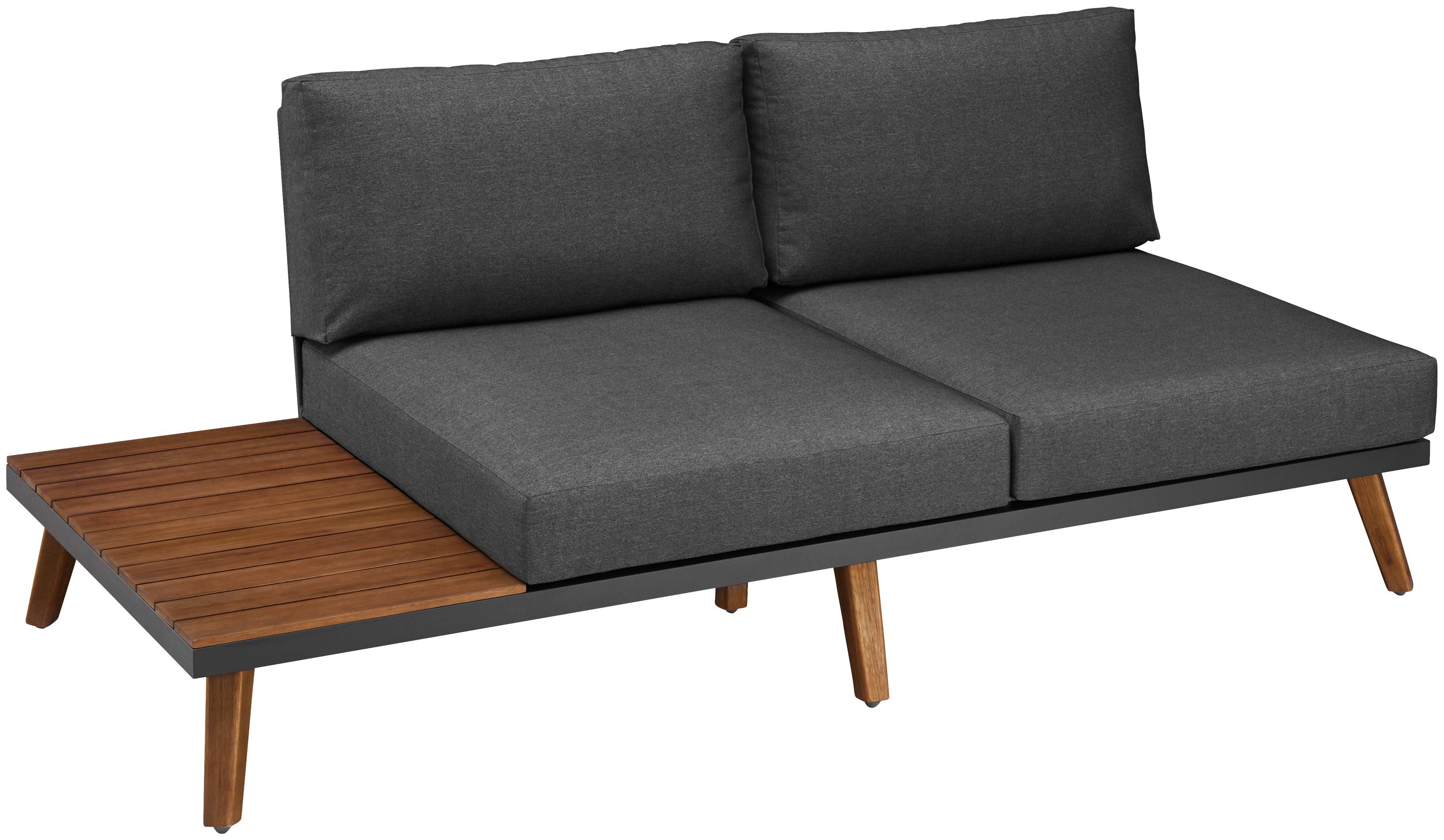 MERXX Gartenlounge-Set Athen, (15-tlg., 1x Eckbank, 1x Tisch 95x95 cm, inkl. Sitz- und Rückenkissen), Aluminiumgestell mit Akazienholz, FSC 100%, Unser Dauertiefpreis