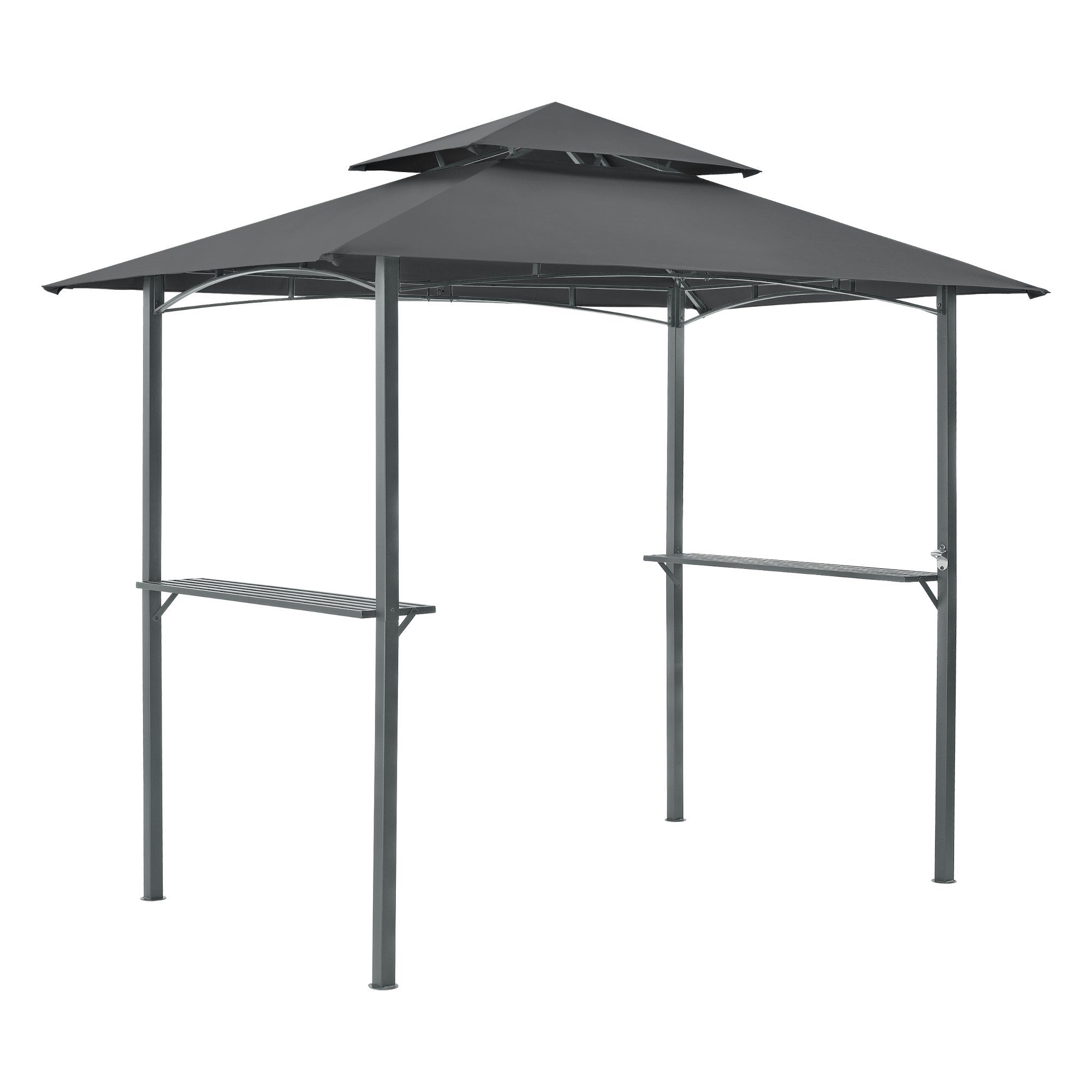en.casa Grillpavillon, Parga Pavillon 250x241x151cm Dunkelgrau günstig online kaufen