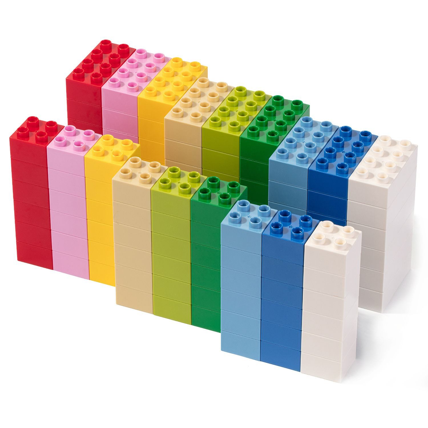 Katara Klemmbausteine für Kleinkind, Junge, Mädchen Konstruktionsspielsteine, (Packung), Flexible Bauplatte, 108 Bausteine (bunt), oder zusammen als Set