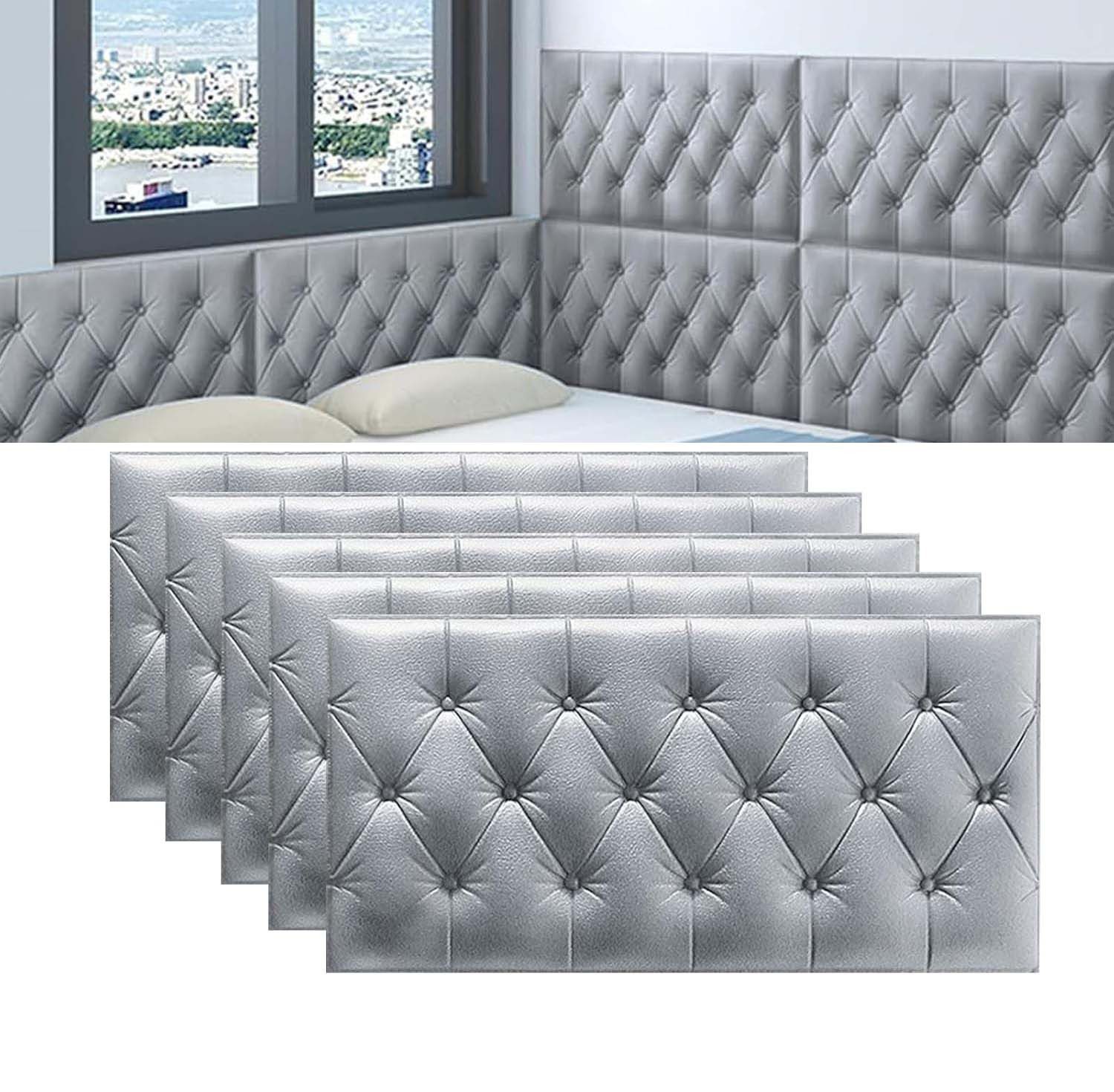 Agger 3D Wandpaneel 5er-Set selbstklebende 3D-Diamant-Schaumstoff-Wandpaneele