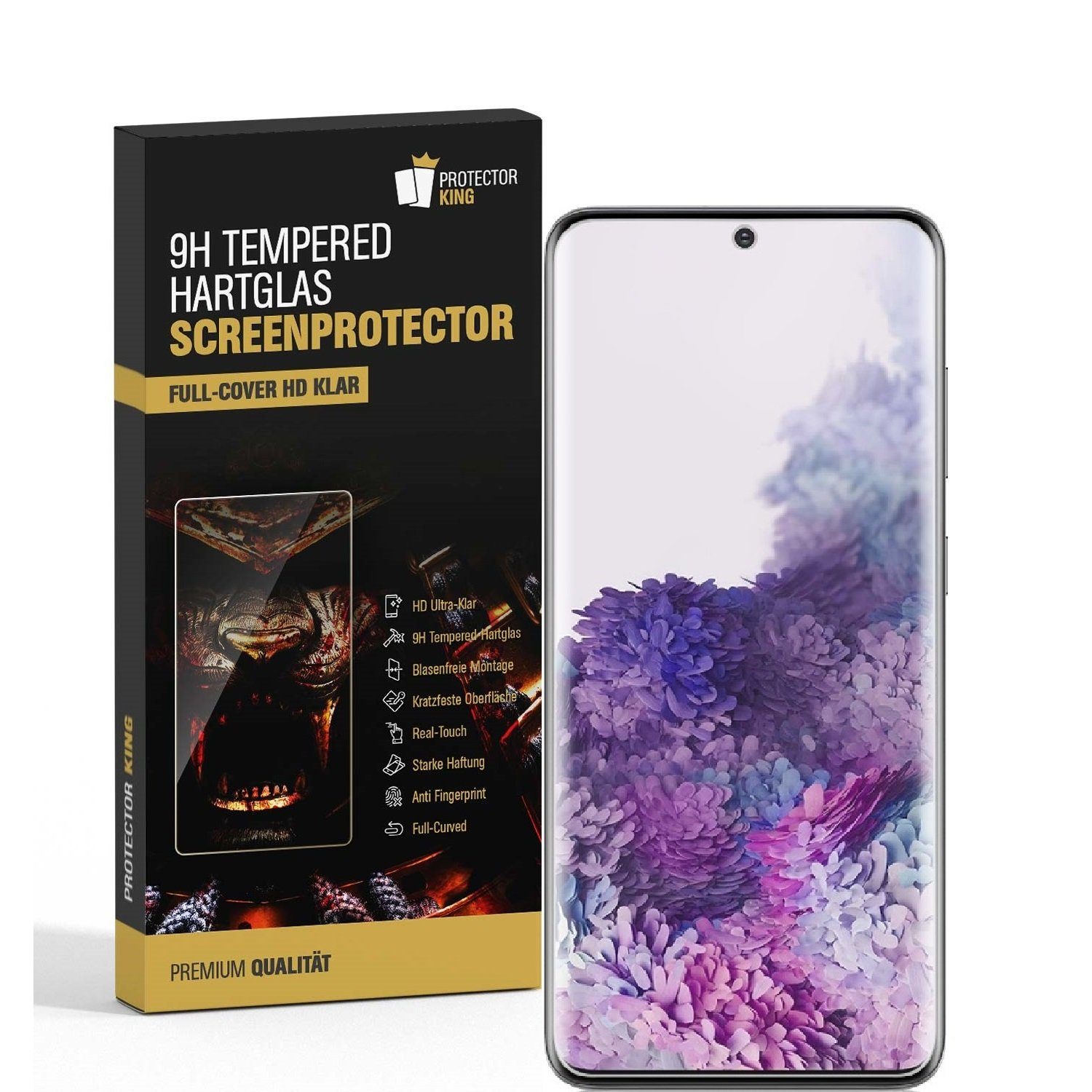 Schutzfolie 3x 9H Panzerglas für Samsung Galaxy S20 FULL CURVED Schutzfolie Schutz