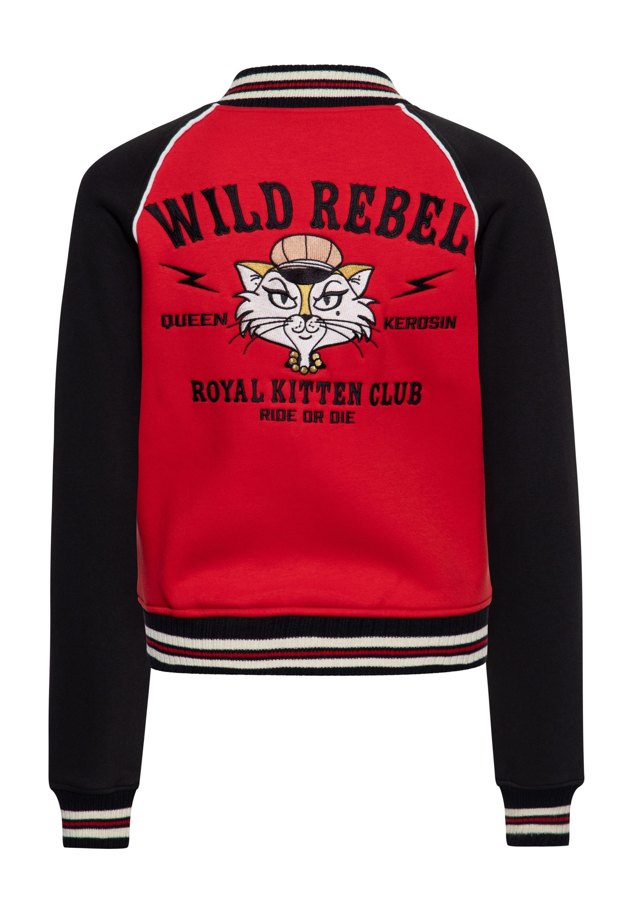 QueenKerosin Collegejacke Wild Rebel (1-St) mit Rückenstickerei