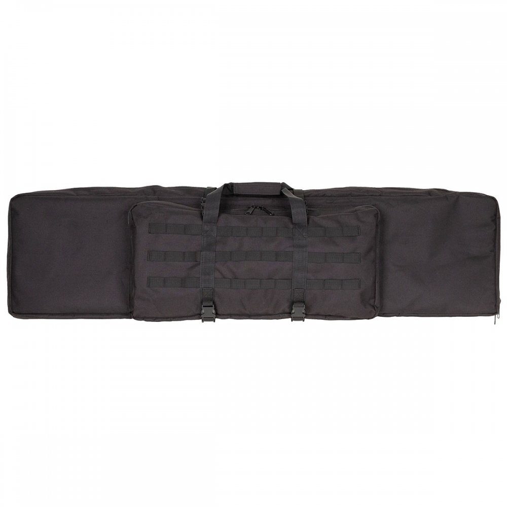 MFH Sporttasche Gewehrtasche, Large, schwarz, für 2 Waffen, abnehmbare und verstellbare Schulter- und Brustgurte