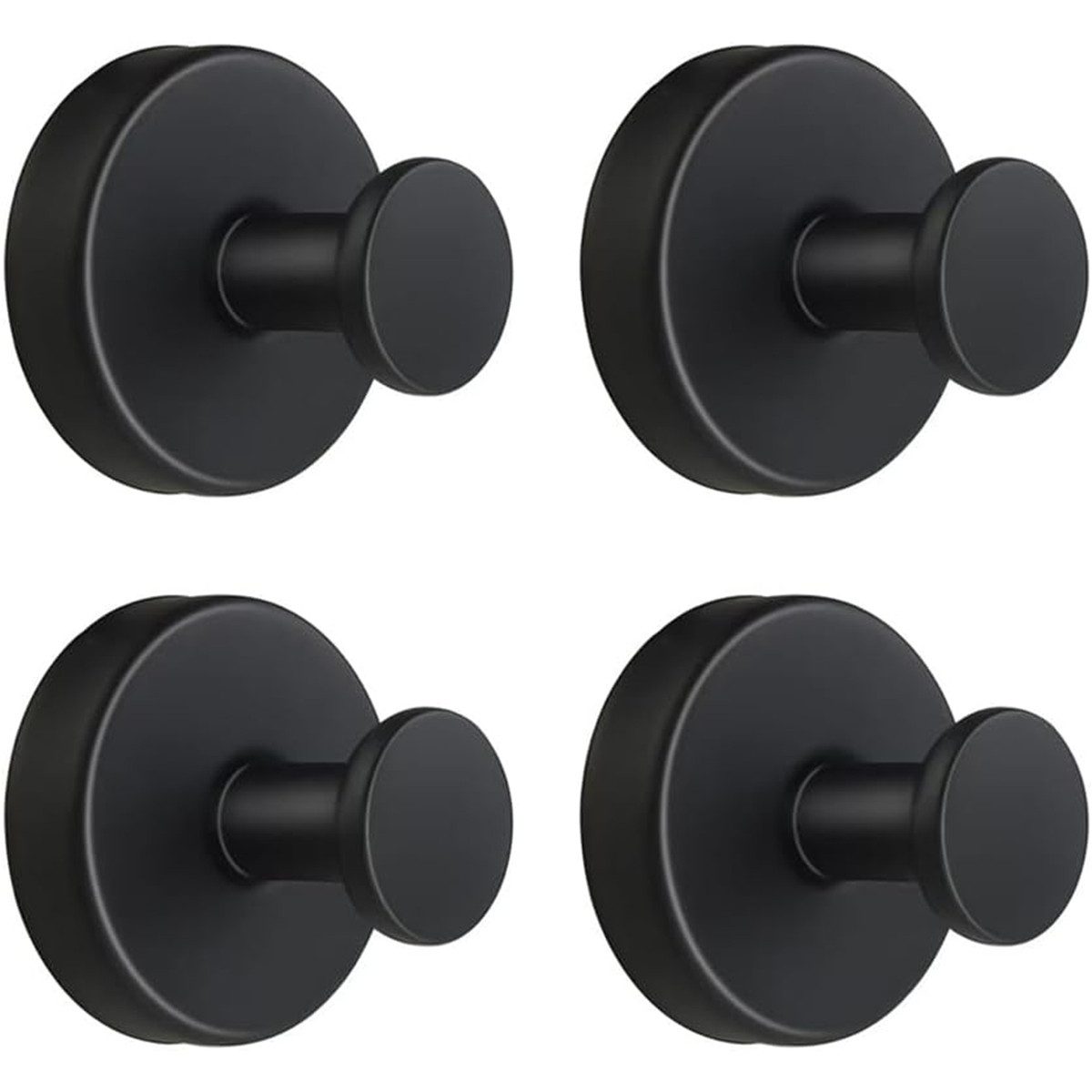 BlingBin Handtuchhaken 2/4Stück Saugnapfhaken,Saugnapf Haken,Schwarz Hooks, Badezimmer, Duschen, Türen, (4 Stück, 4-St., Edelstahl Wasserdicht Saughalter), für Badezimmer Küche Glatte Fenster Wand Glas