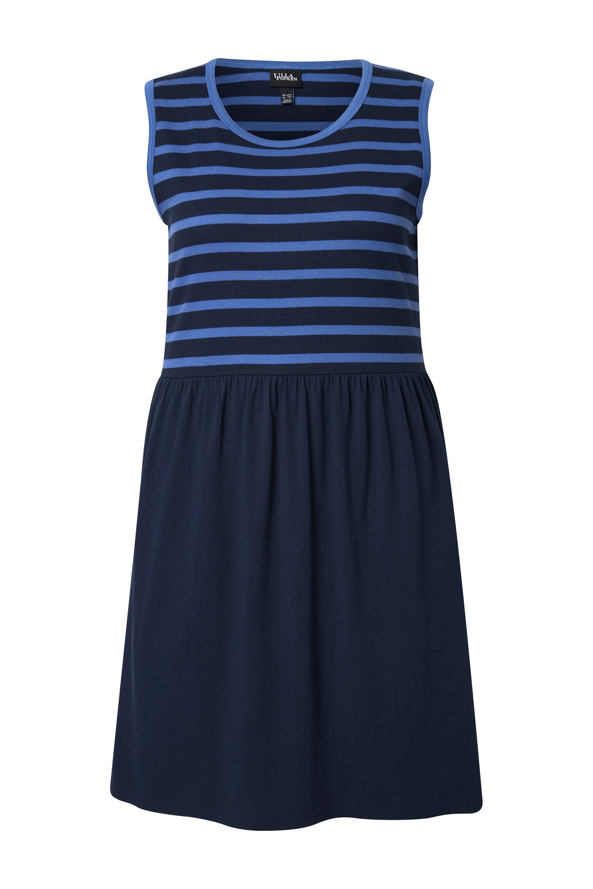Ulla Popken Jerseykleid Kleid Rippjersey A-Linie Rundhals ärmellos günstig online kaufen
