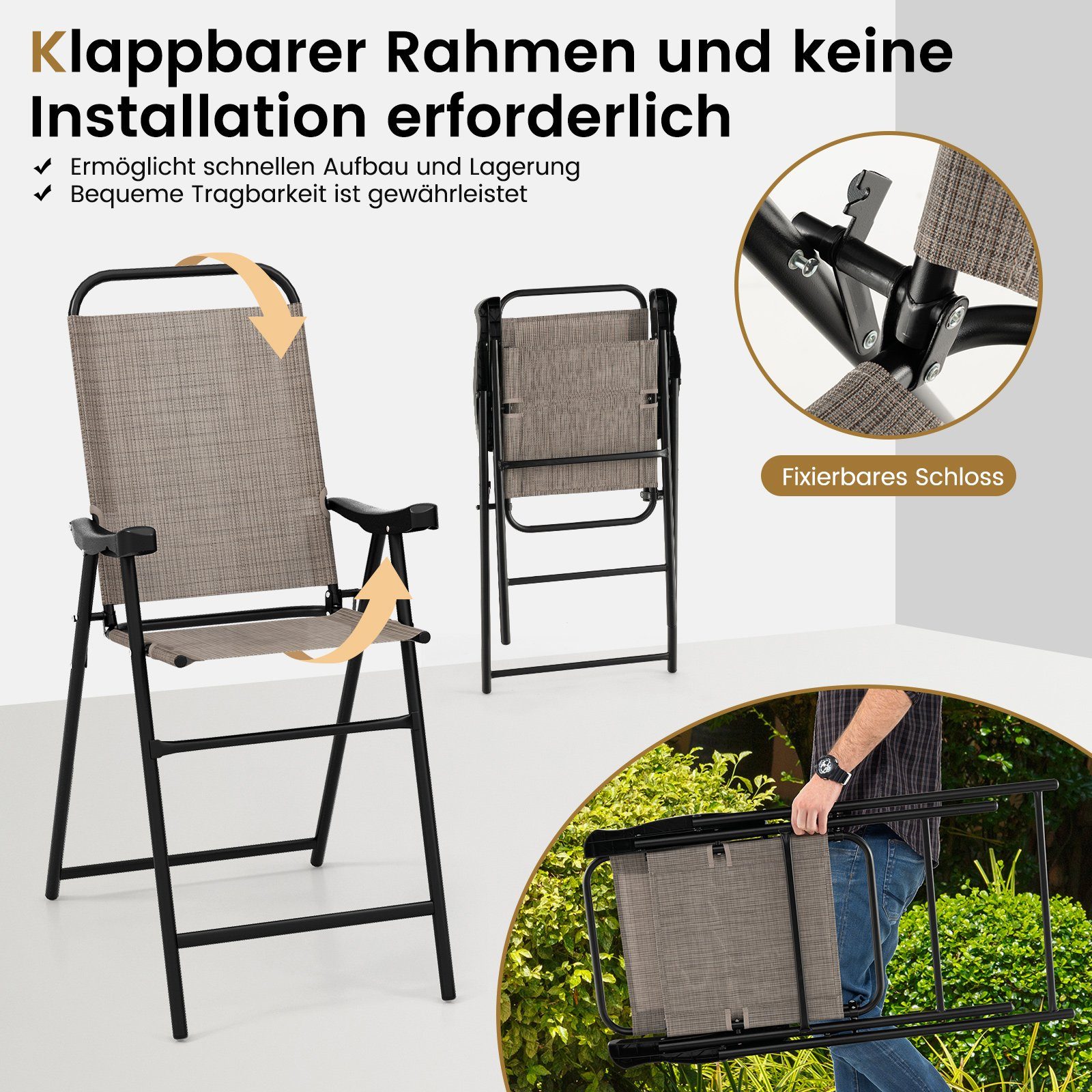 COSTWAY Gartenstuhl (2 St), Klappstühle mit günstig online kaufen