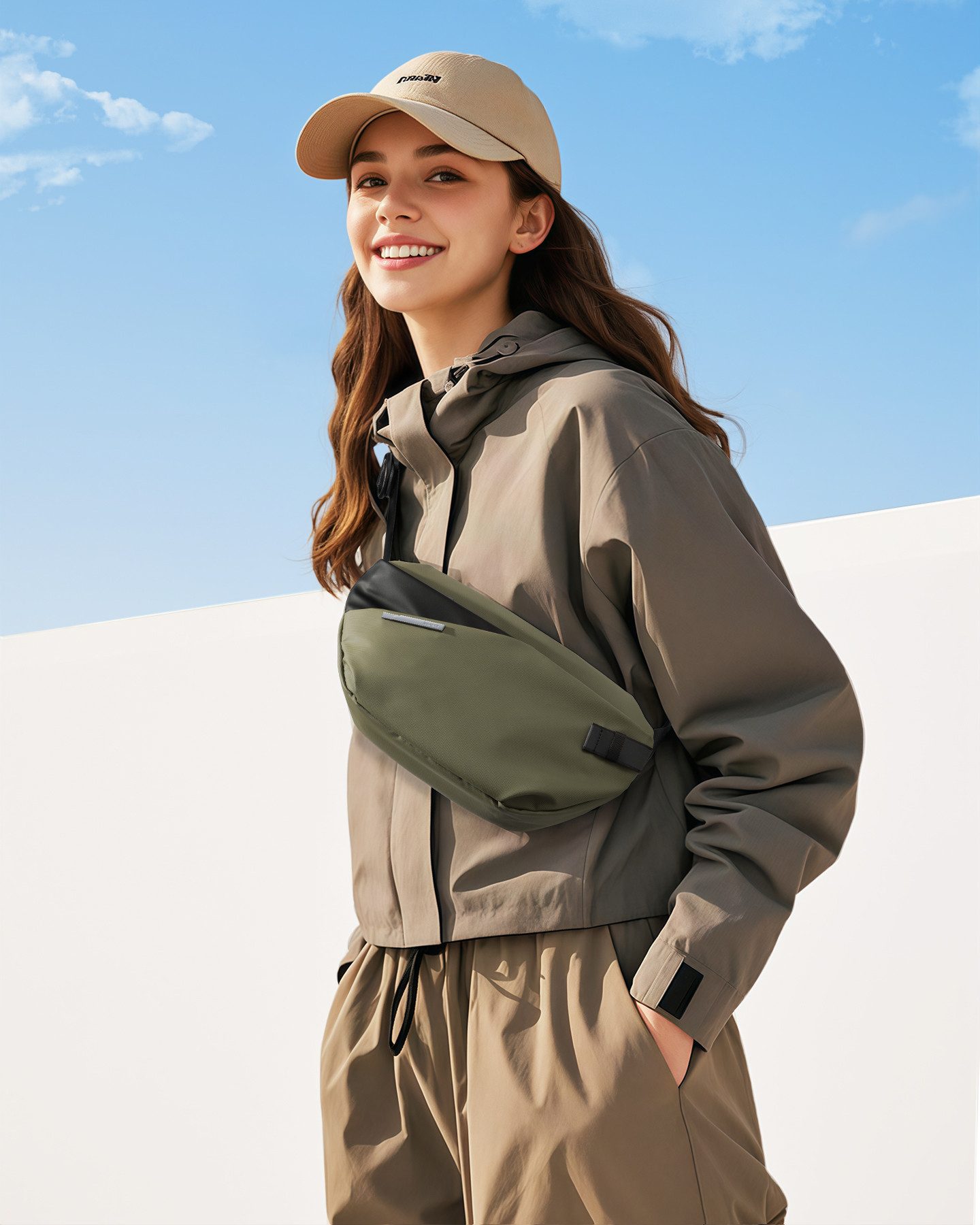 Inateck Gürteltasche 3,8 L Umhängetasche, Leichte Schultertasche Bauchtasche Crossbody Bag