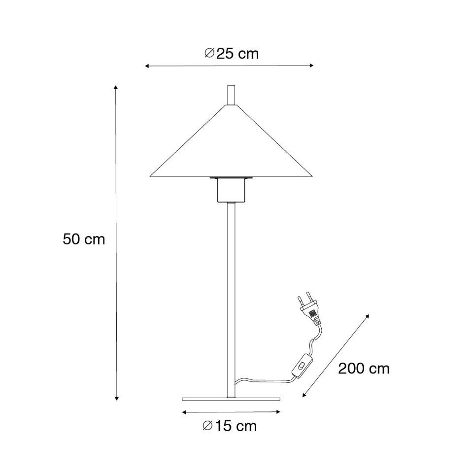Qazqa Tischleuchte Triangolo, ohne Leuchtmittel, Warmweiß, QAZQA Tisch­leuchte, e27, Gelb, Stahl, Design