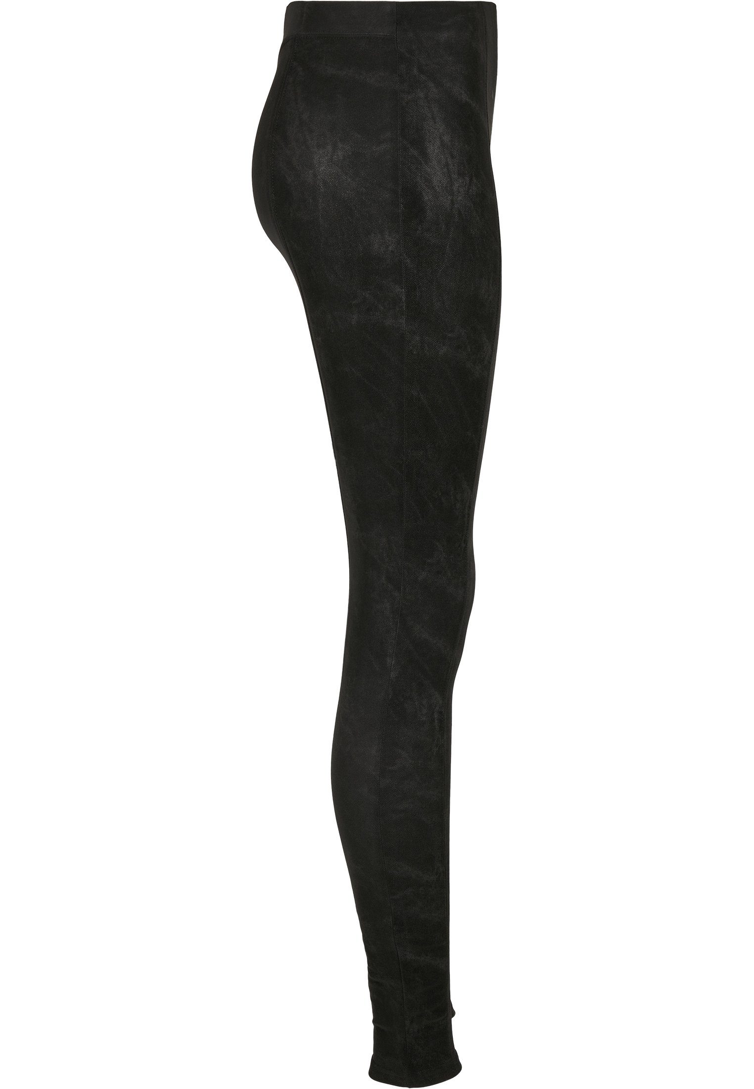 Ladies Leather URBAN Washed Faux Damen (1-tlg) black Leggings Pants CLASSICS