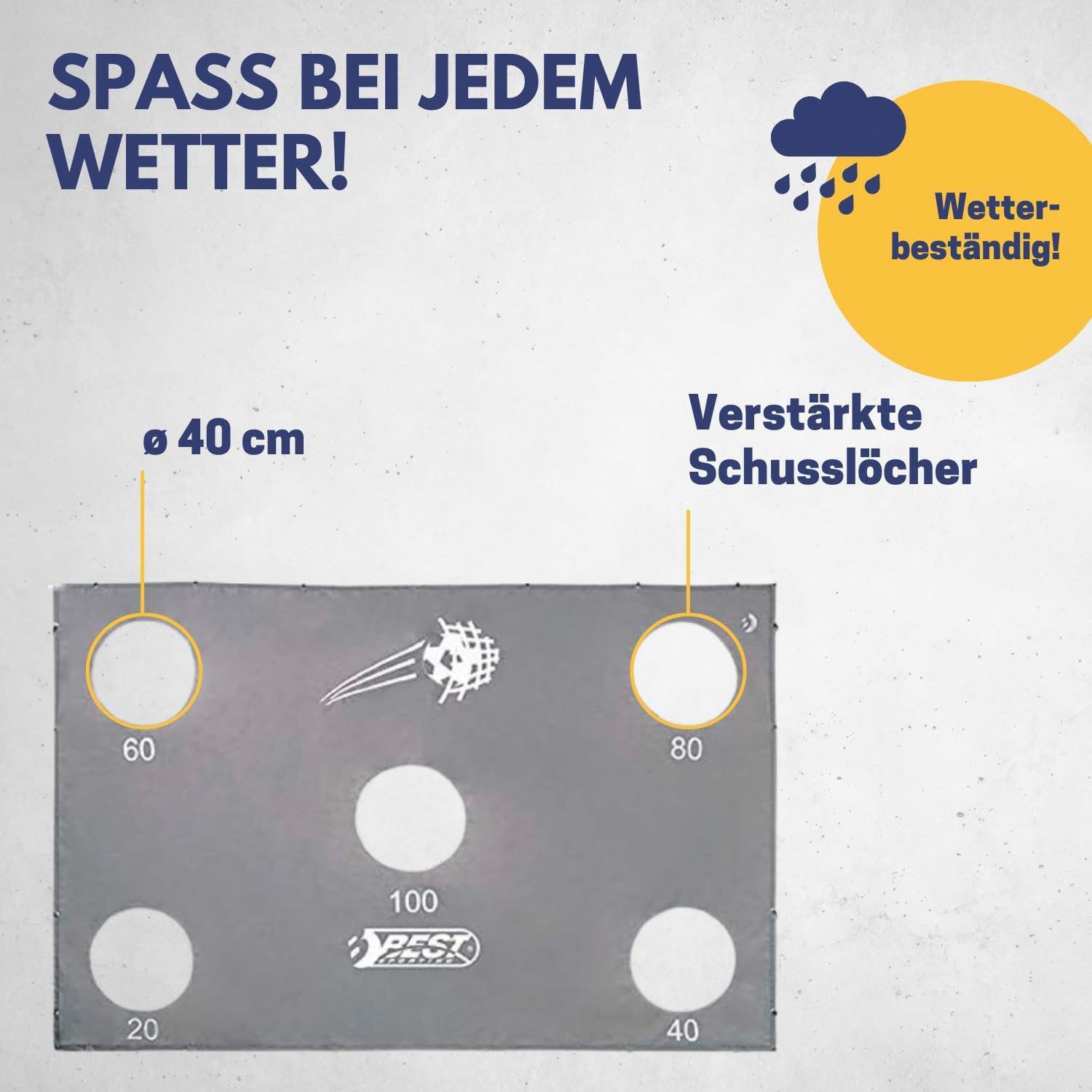 Best Sporting Fußballtor Torwand 280er mit 5 Schußlöchern – Bild 4 von 5