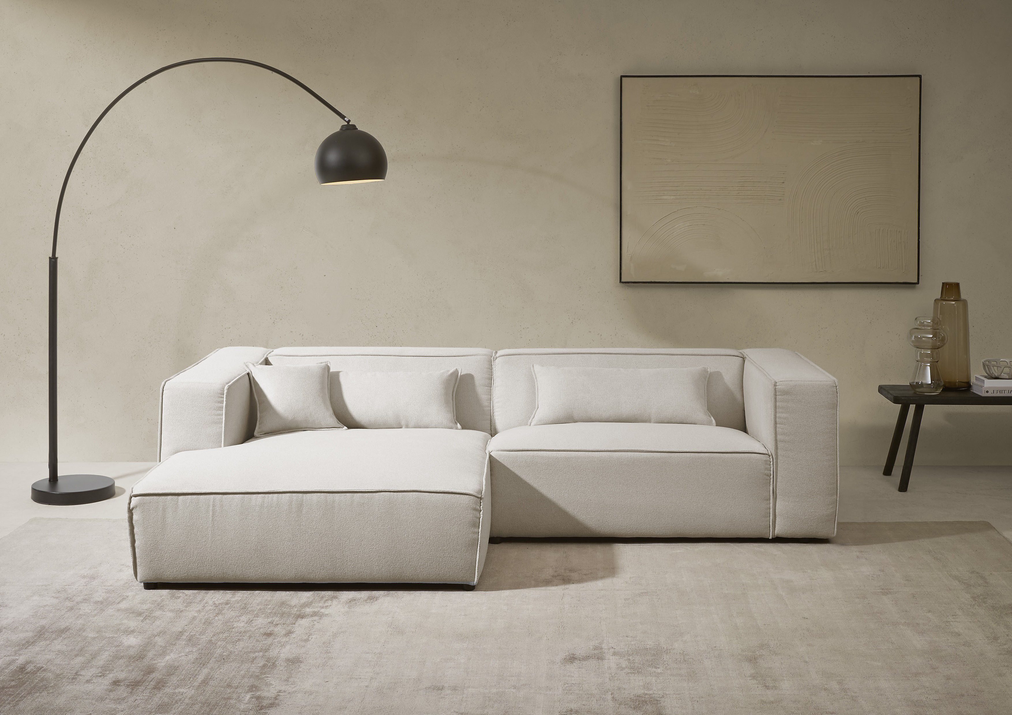 LeGer Home by Lena Gercke Ecksofa PIARA mit Kedernaht, Cord, Leinenoptik o. günstig online kaufen