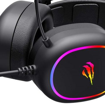 Havit Gaming Kopfhörer Headphones RGB USB+3.5mm mit Mikrofon Schwarz Gaming-Headset