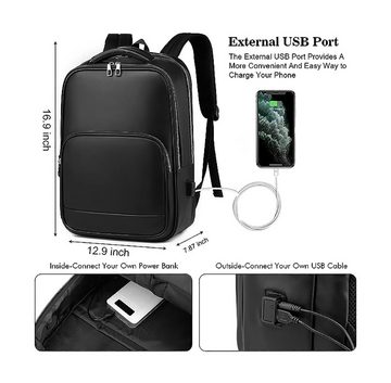 Diyarts Laptoptasche (Stilvoller Laptop-Rucksack, vielseitig und bequem), mit USB-Ladeanschluss, Diebstahlschutz und viel Stauraum