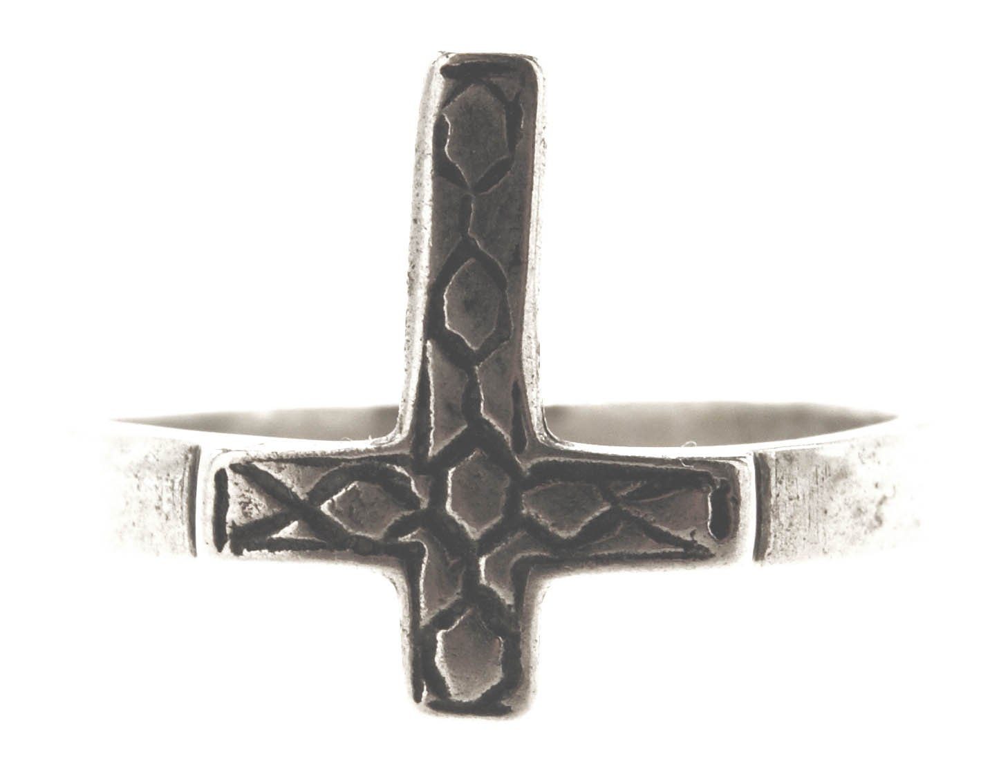 Silberring Kreuz, Kiss Ring Leather (kr17) 46-66 Gr. Silber of -