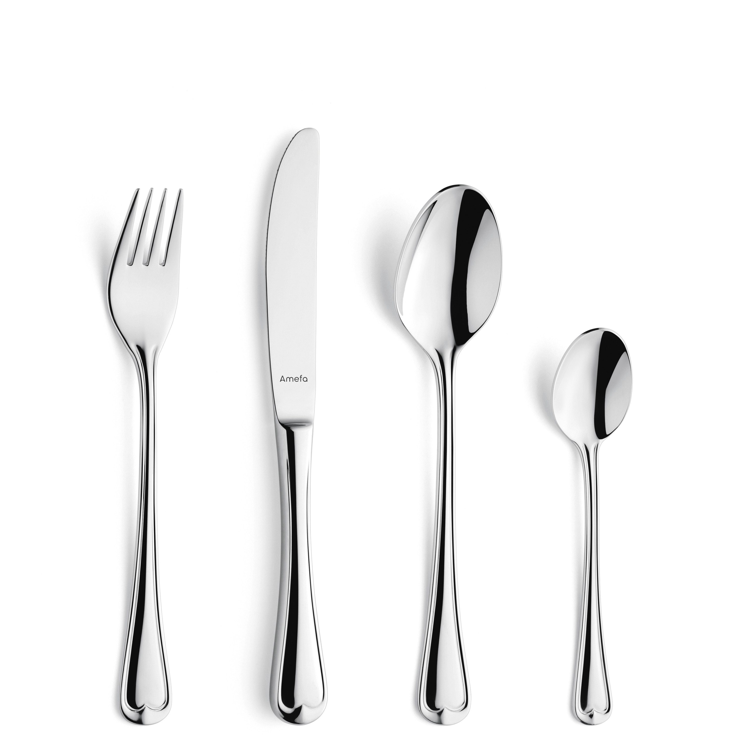Amefa Besteck-Set ELEGANCE (24-tlg), 6 Personen, Edelstahl Rostfrei 18/10, spülmaschinenfest, hochglanzpoliert