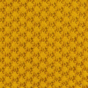 SCHÖNER LEBEN. Dekokissen Deko Kissen Perlmuster aus Wolle einfarbig senf gelb 40x40cm