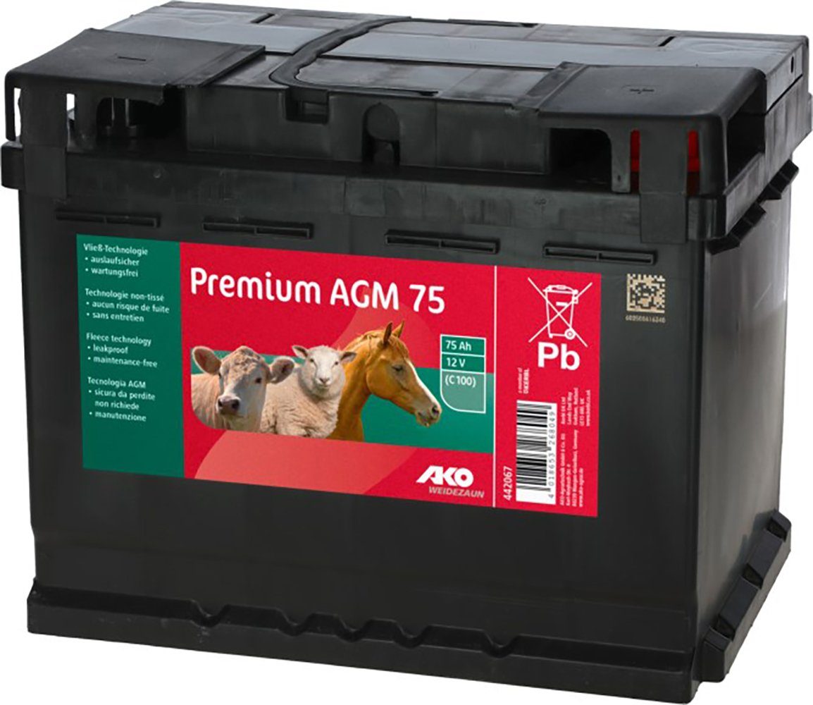 Kerbl Kerbl AKO Premium AGM Batterie, 75 AH (C100), 442067 Batterie