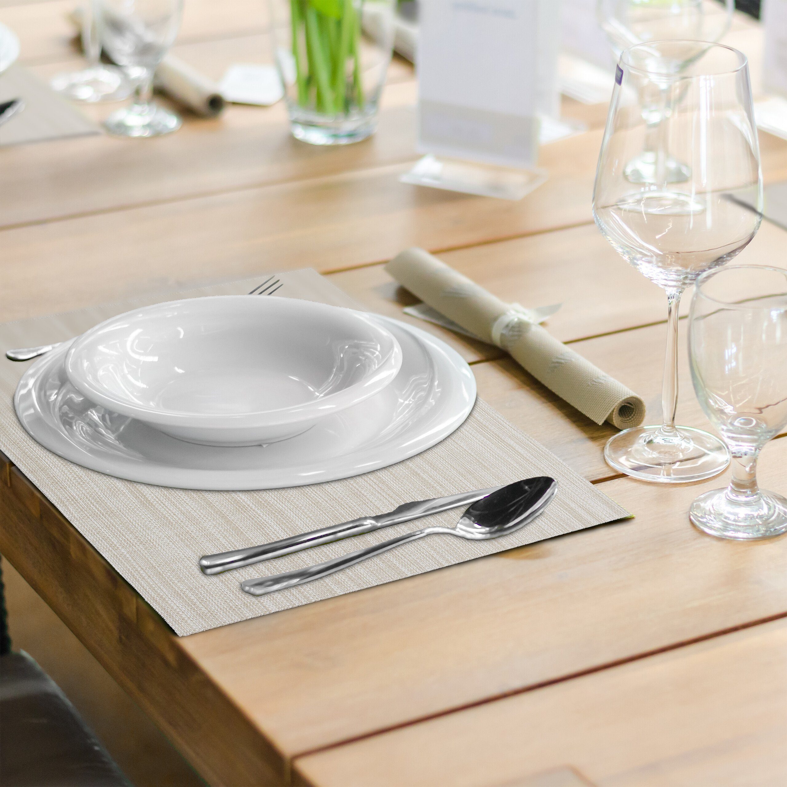 relaxdays Platzset Tischset 6-teilig, Beige günstig online kaufen