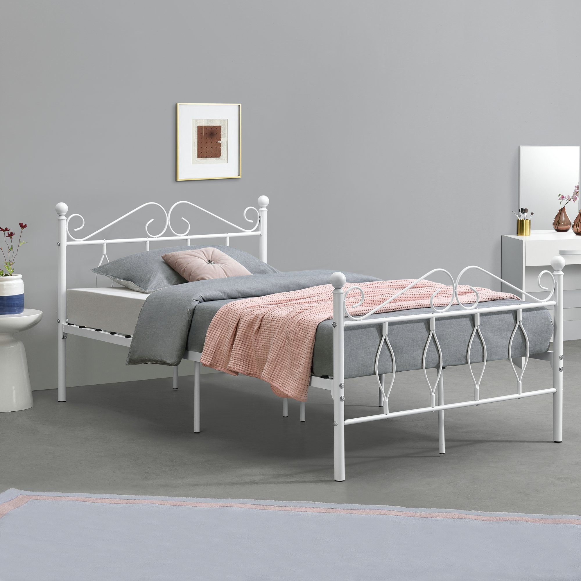 en.casa Metallbett, »Apolda« Gästebett mit Stahlramen günstig online kaufen