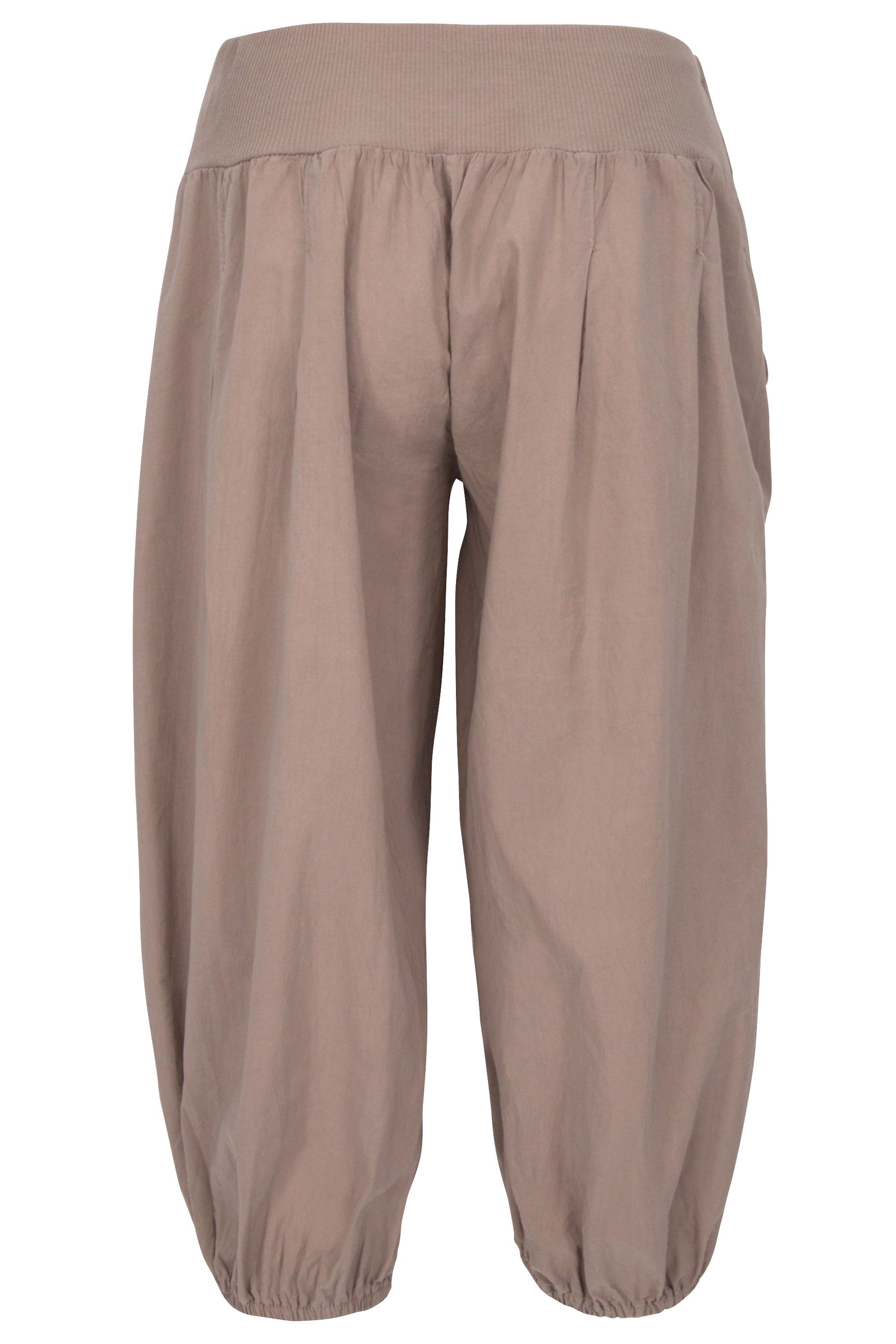 malito more than fashion Caprihose malito Damen Pumphose Capri 23286P kurze low waist Aladinhose Caprihose in Unifarben Einheitsgröße
