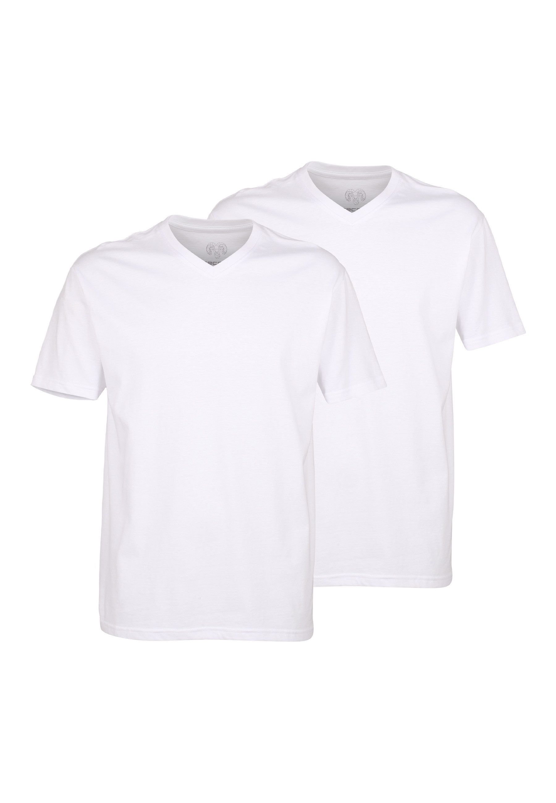 Unterziehshirt CECEBA Herren T-Shirt weiß uni 2er Pack