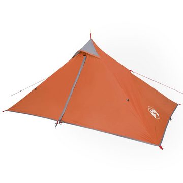 vidaXL Vorzelt Campingzelt 1 Person Grau Orange 255x153x130 cm 185T Taft