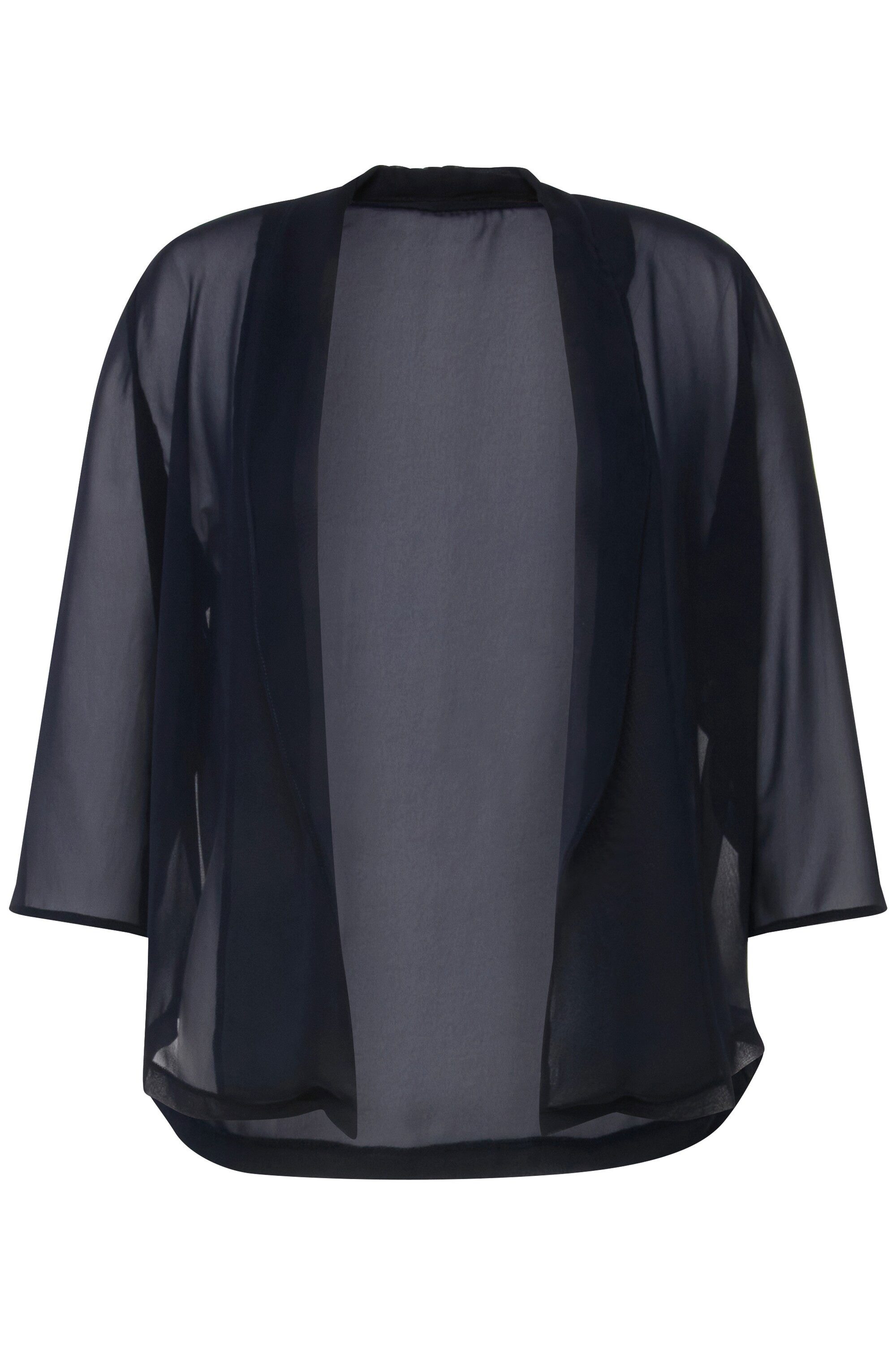 Ulla Popken Kurzjacke Chiffonjacke Oversized Schalkragen günstig online kaufen