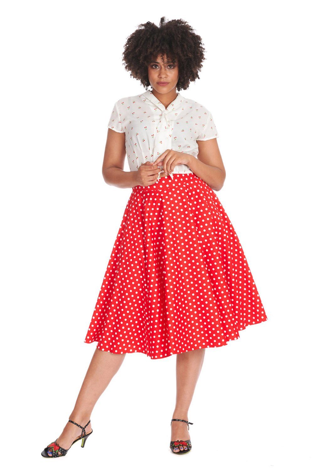 Banned A-Linien-Rock Polka Dot Days Rot günstig online kaufen