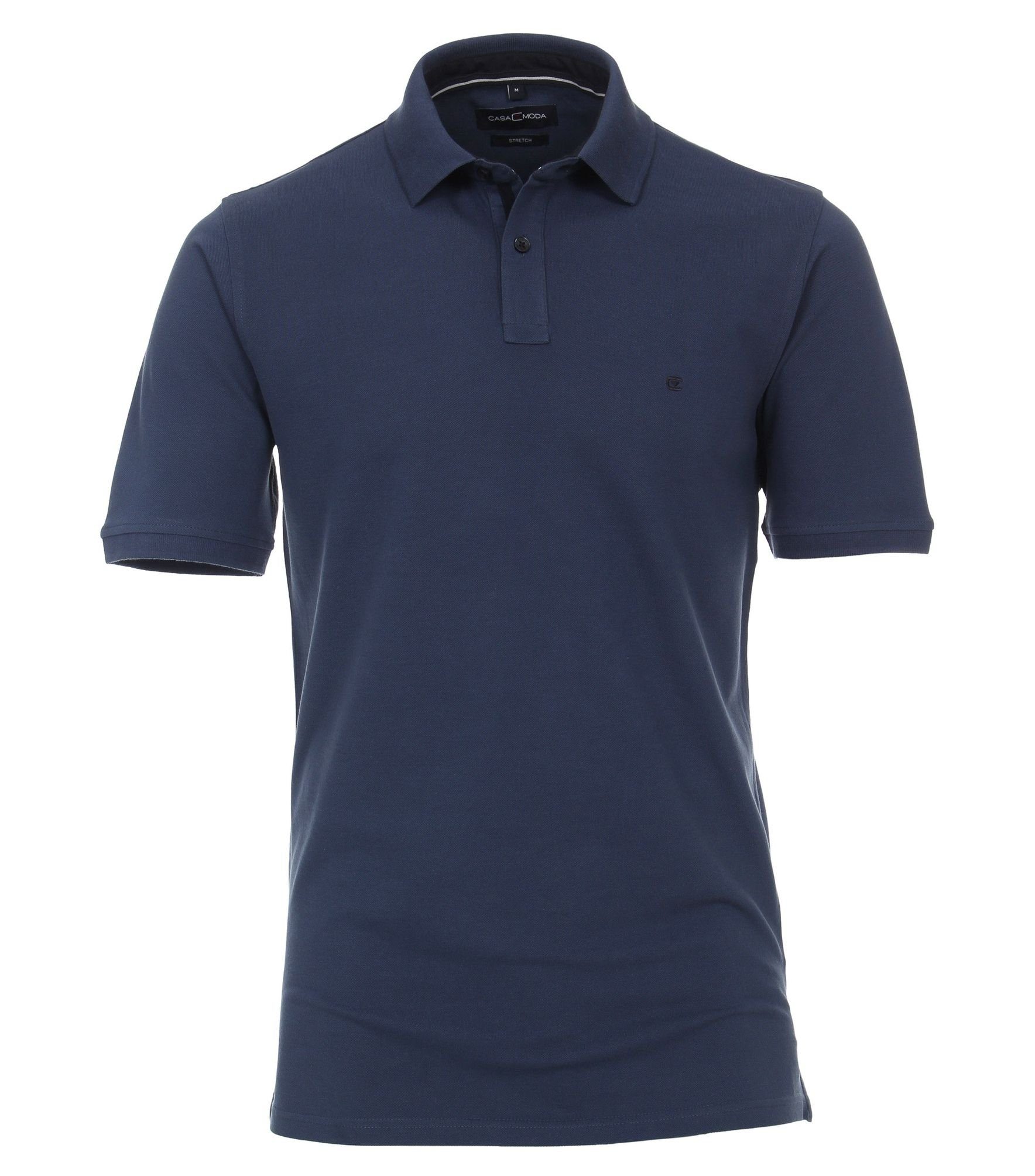 unifarben Poloshirt Polo-Shirt CASAMODA Blau Poloshirt (125)
