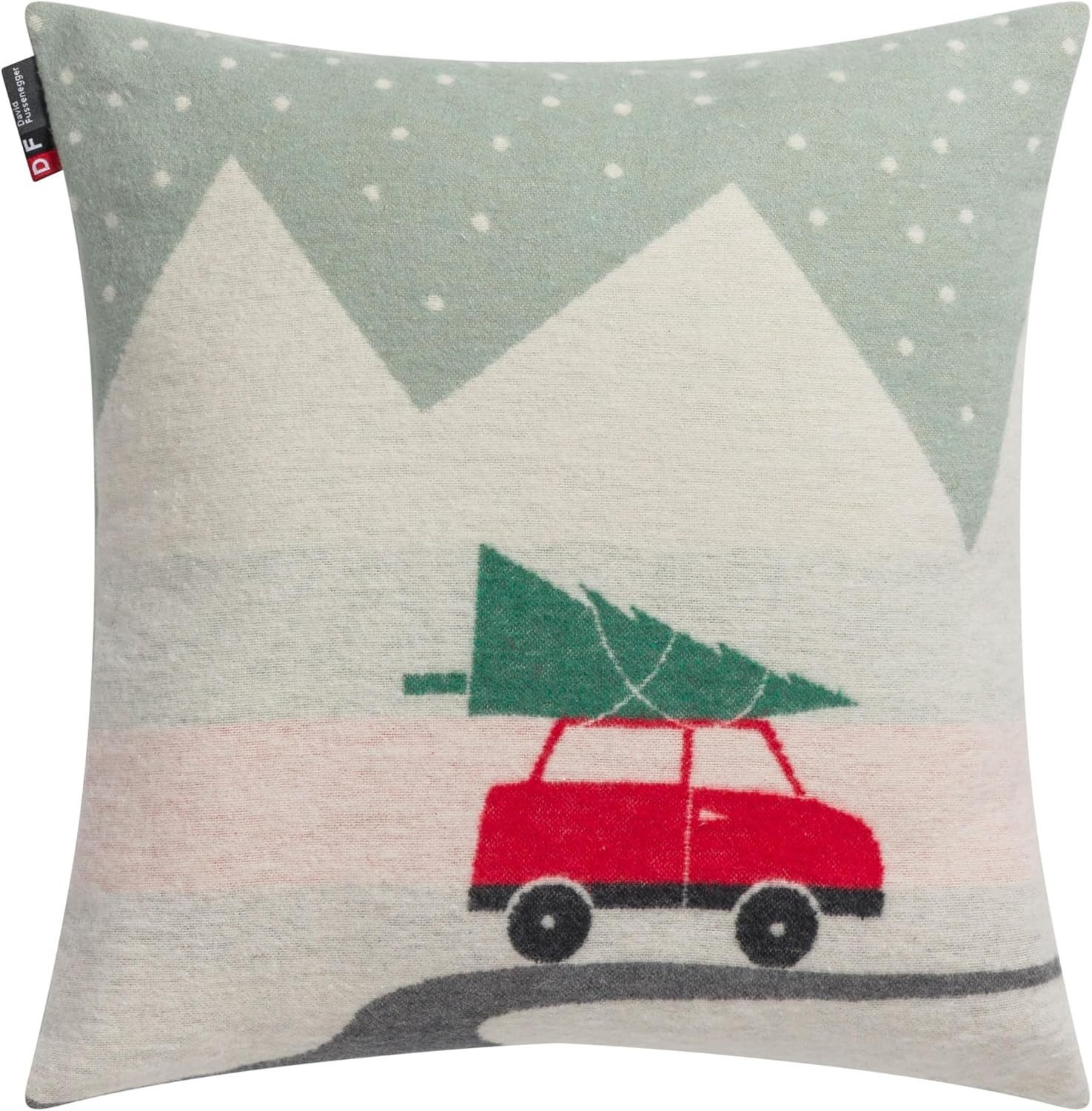 Kissenhülle Weihnachten Auto Tanne 40 x 40 cm