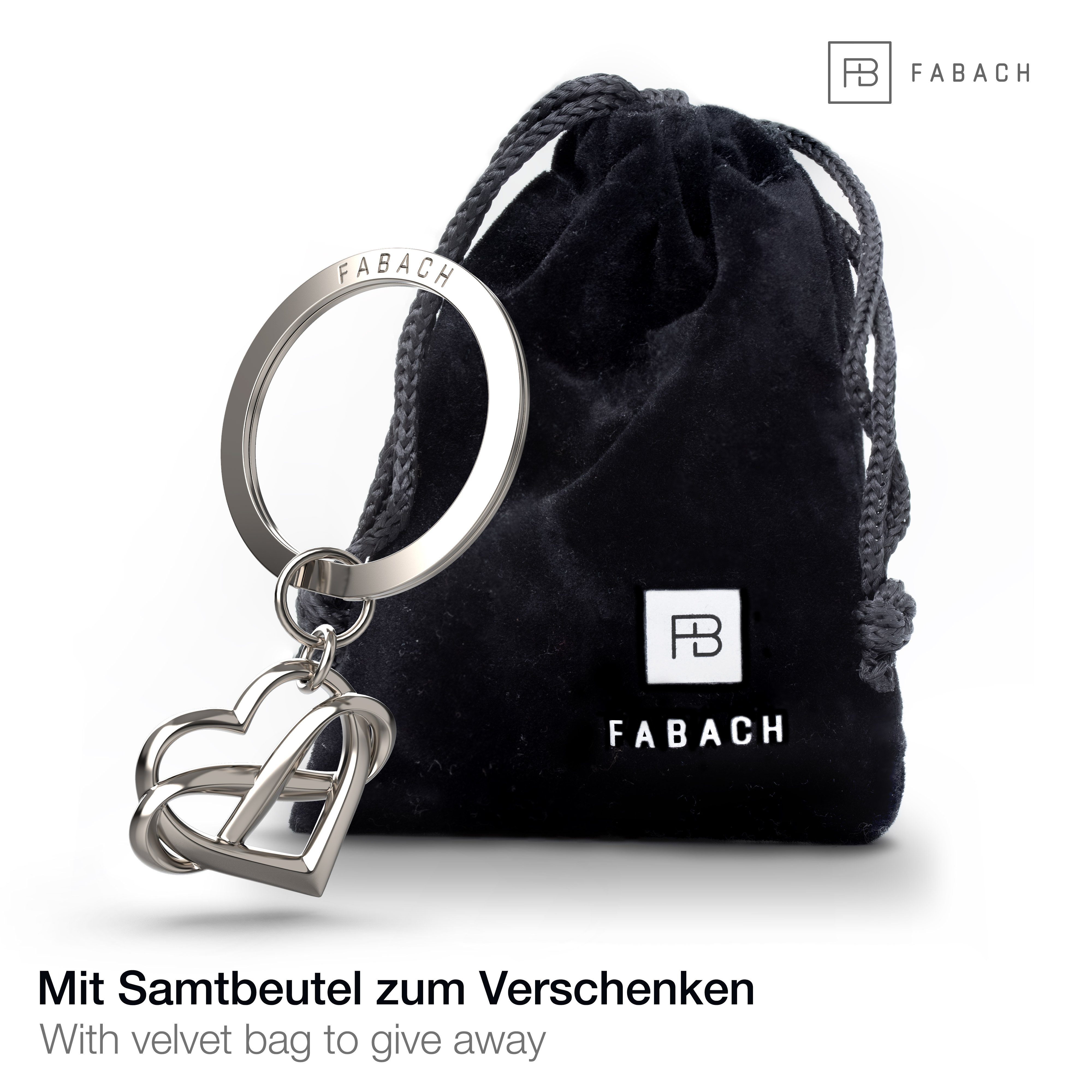 „Infinite mit – Geschenk Love“ FABACH Silber Unendlichkeitszeichen Herz Liebe Schlüsselanhänger