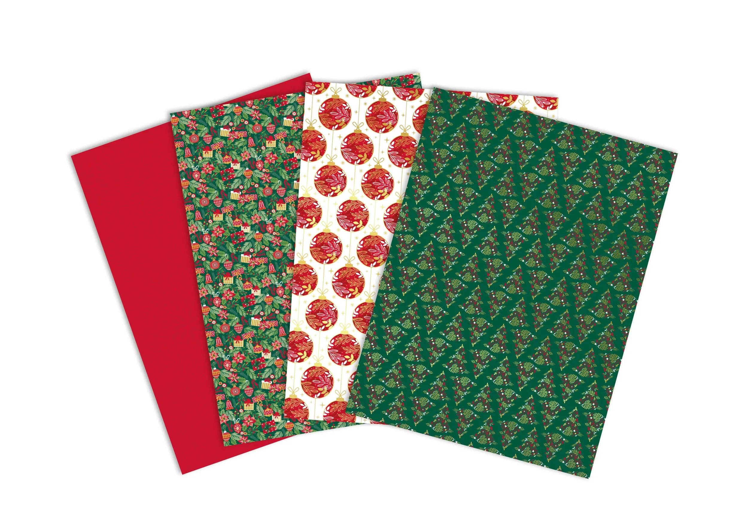 CLAIREFONTAINE Bastelkartonpapier 6x Mix&Patch Tradition Weihnachtsfest DP052C, Sortierung Papier