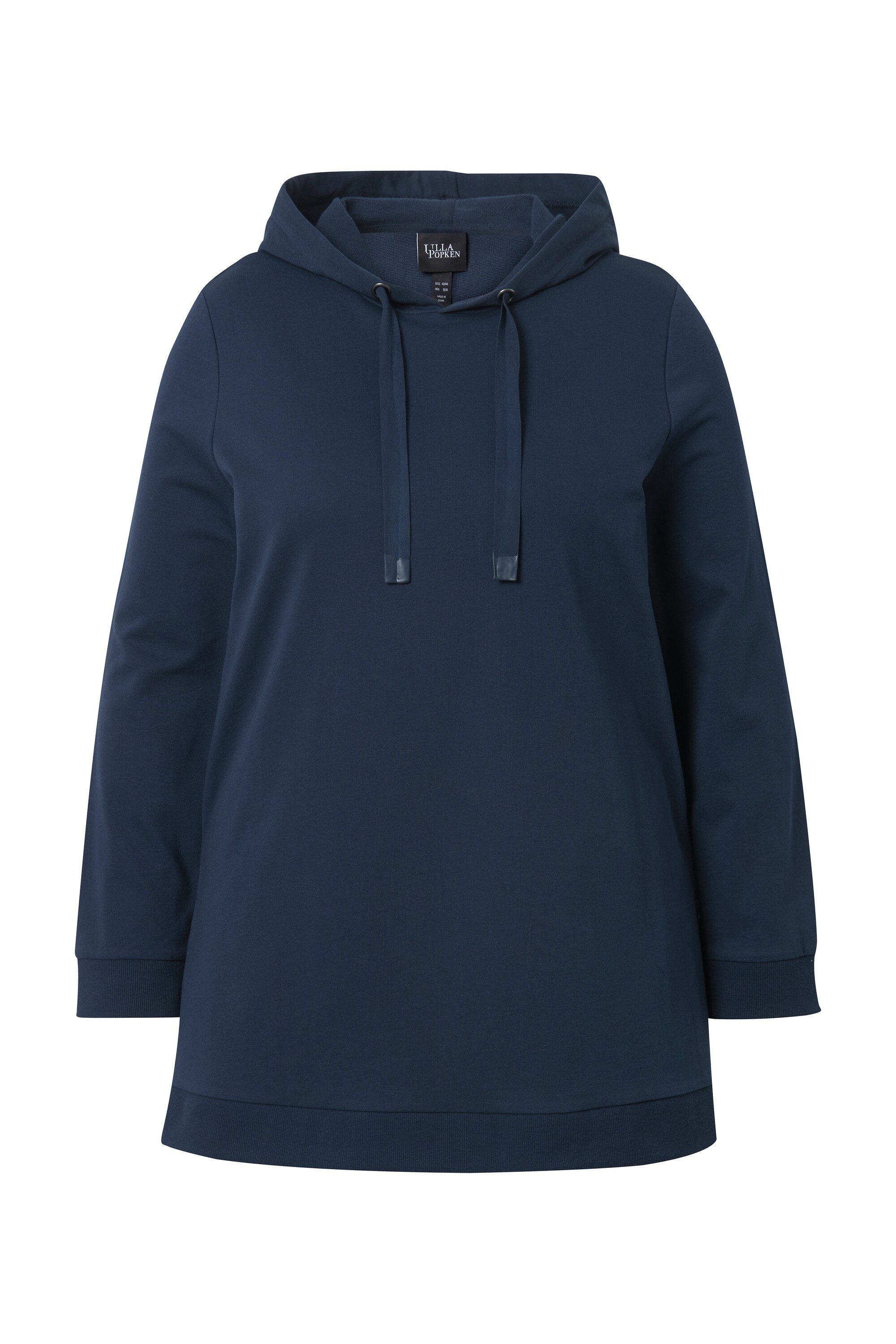 Ulla Popken Sweatshirt Long-Hoodie A-Linie Kapuze günstig online kaufen