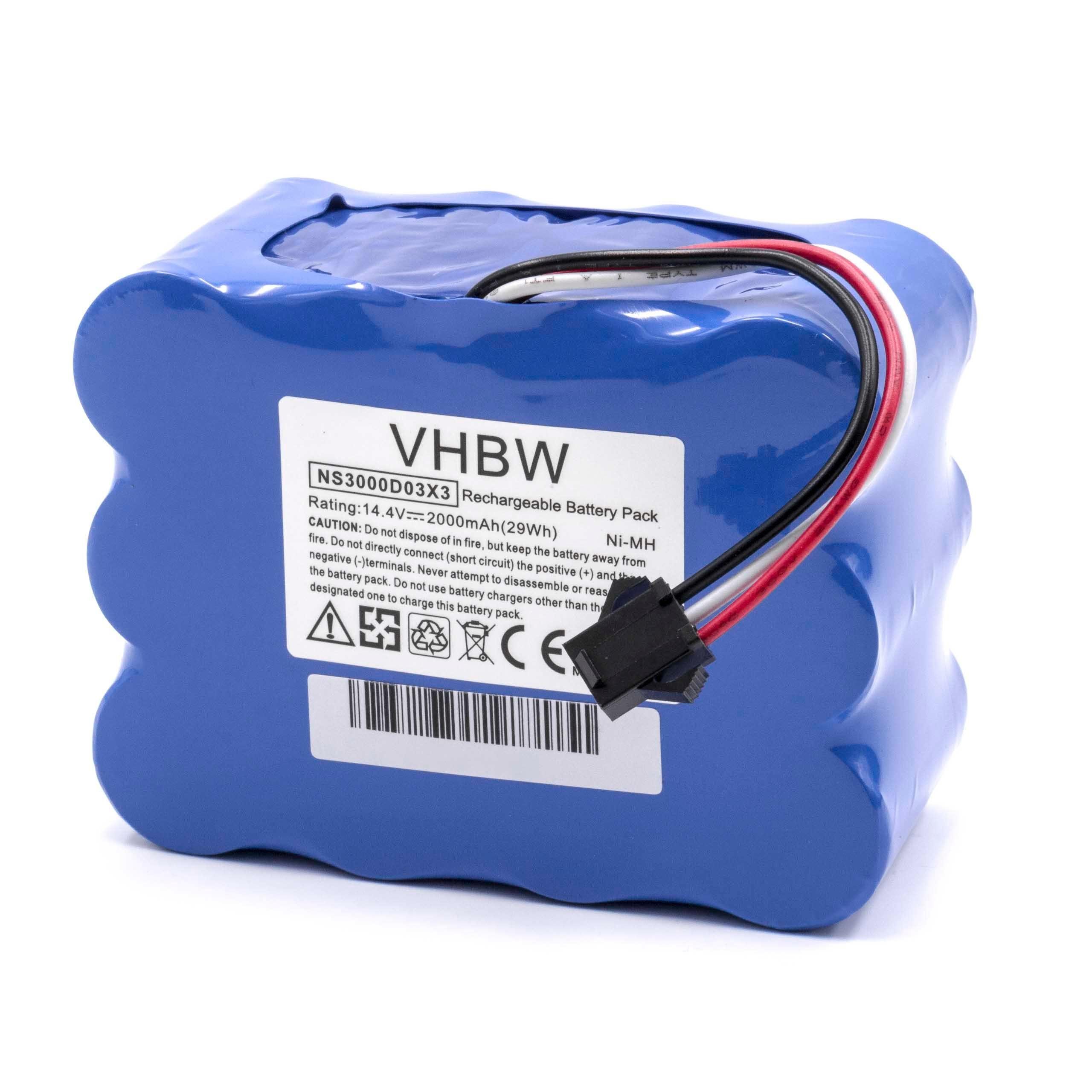 vhbw kompatibel mit Cleanna XR510G, XR510F, XR510E, XR510D Staubsauger-Akku NiMH 2000 mAh (14,4 V)
