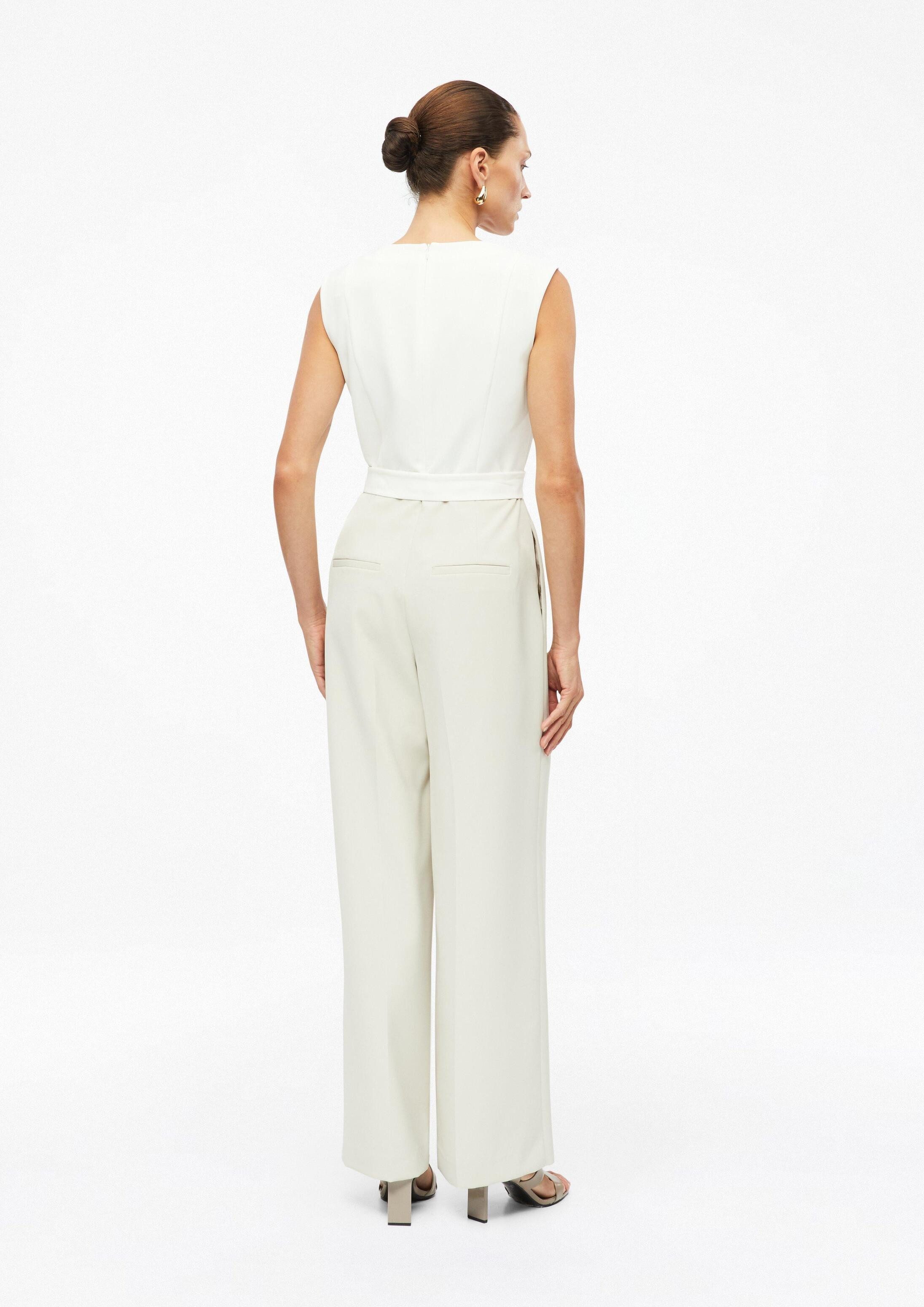 s.Oliver Jumpsuit Overall Fließender Jumpsuit mit Bindegürtel und Eingrifftaschen