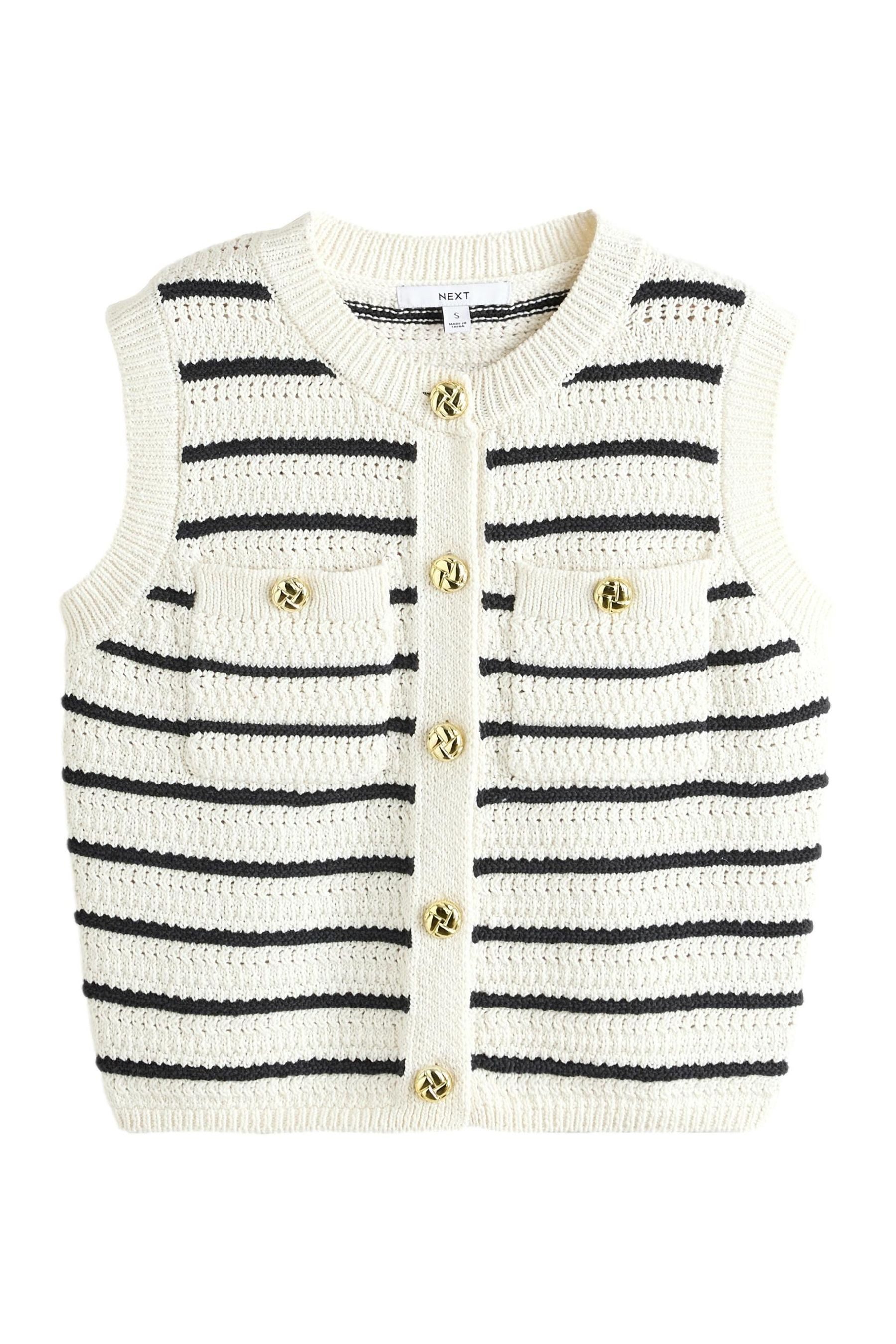 Next Anzugweste Gestreifte, geknöpfte Rundhals-Weste (1-tlg) günstig online kaufen