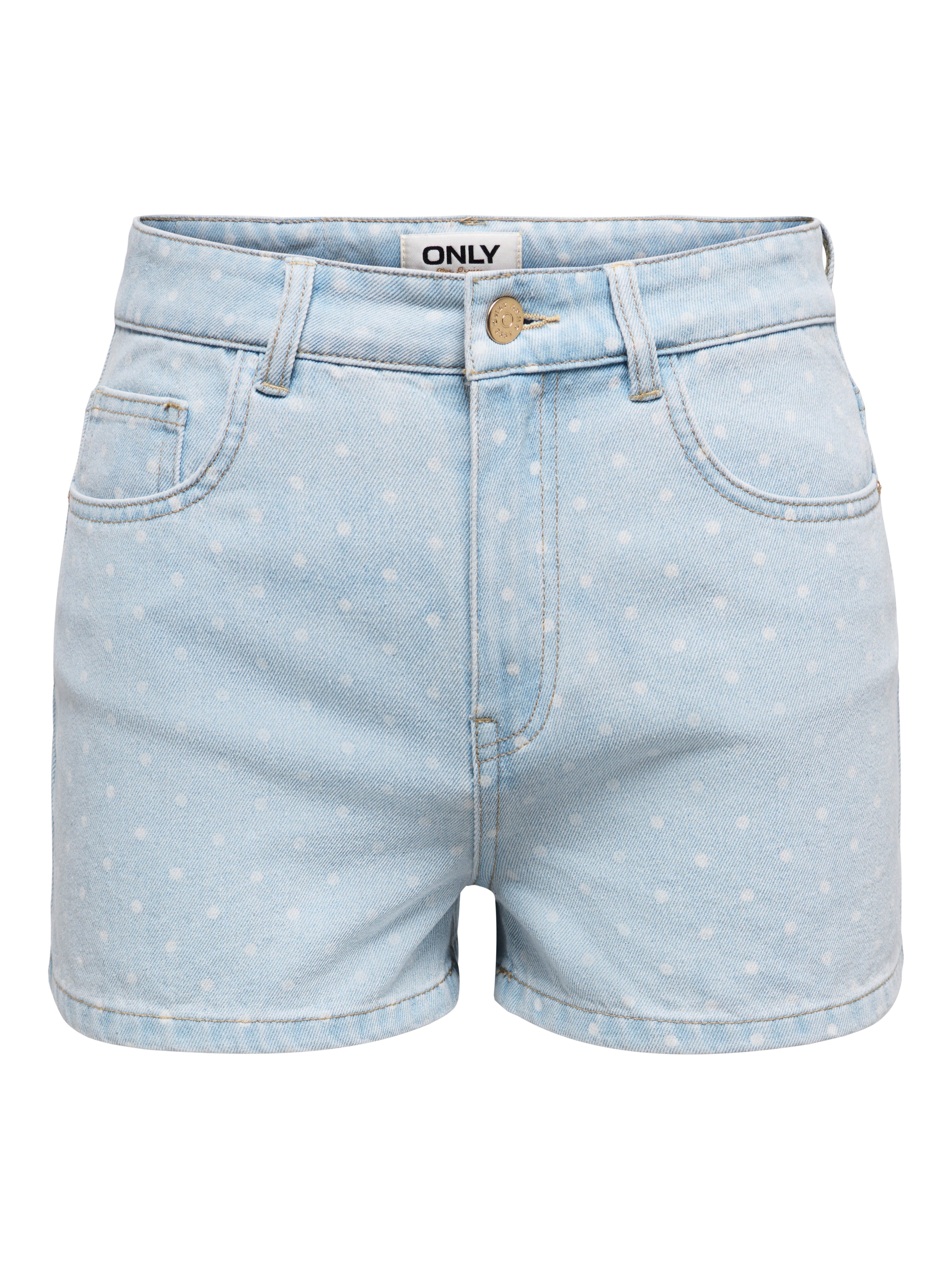 ONLY Jeansshorts ONLROBYN HW DOT DNM SHORTS SIJI Baumwolle, High Waist