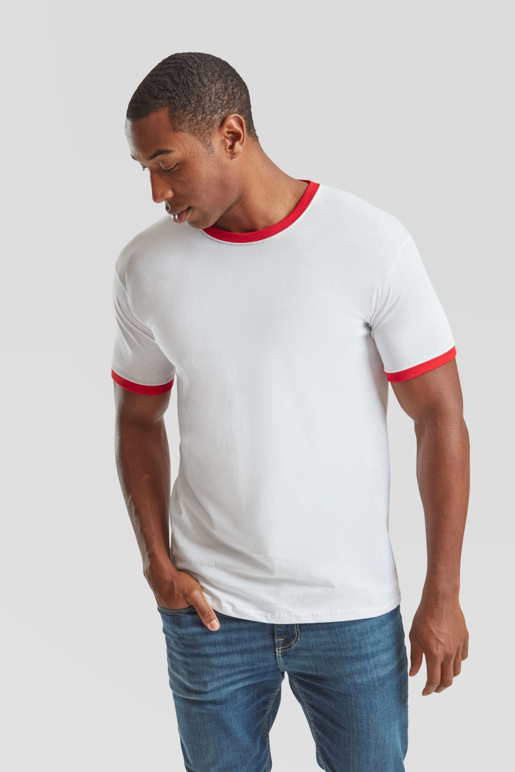 Fruit of the Loom Rundhalsshirt Fruit of the Loom Valueweight Ringer T – Bild 3 von 5