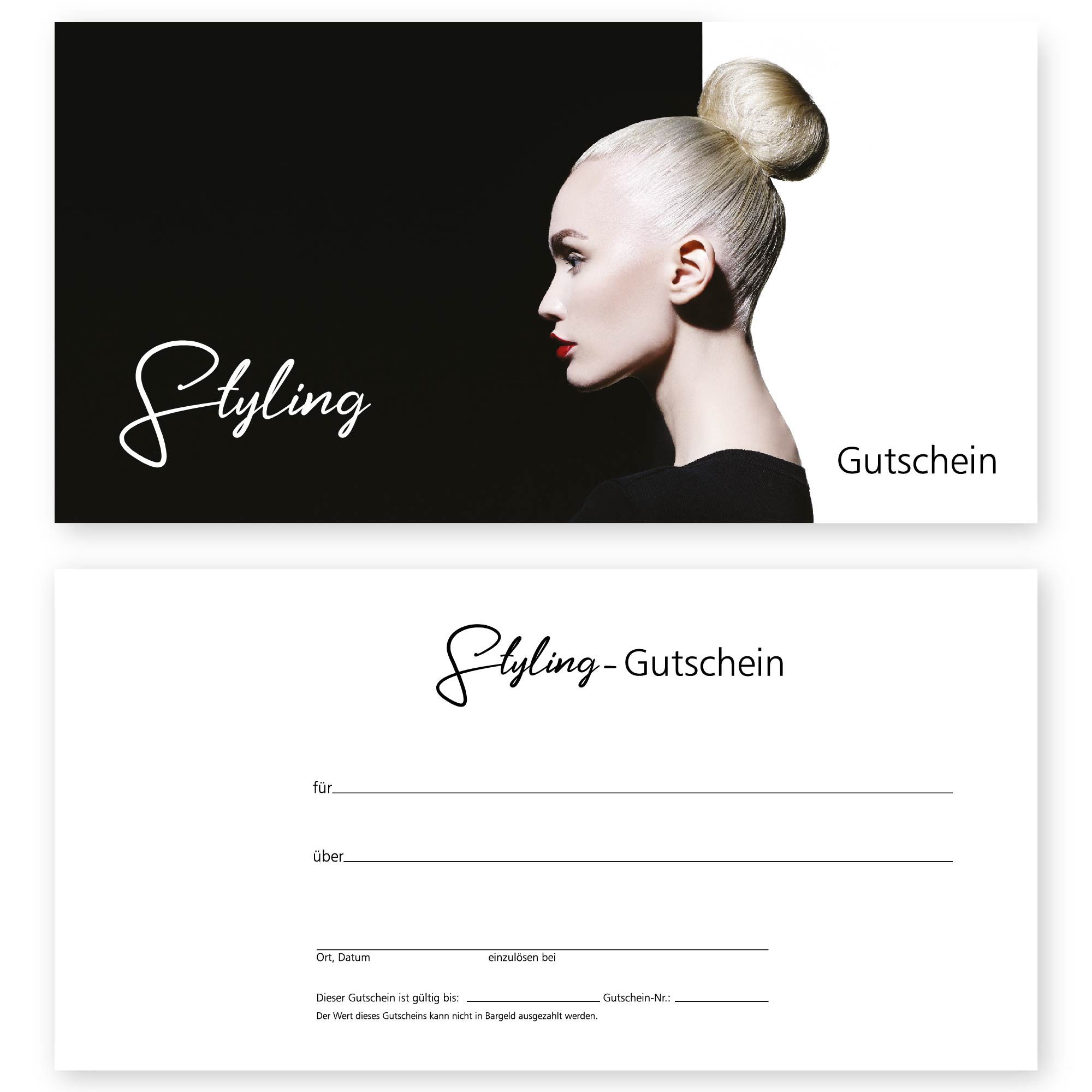 Geschenkkarte 50 Gutscheinkarten für Frisöre, Barber und Styling zum Verkaufen