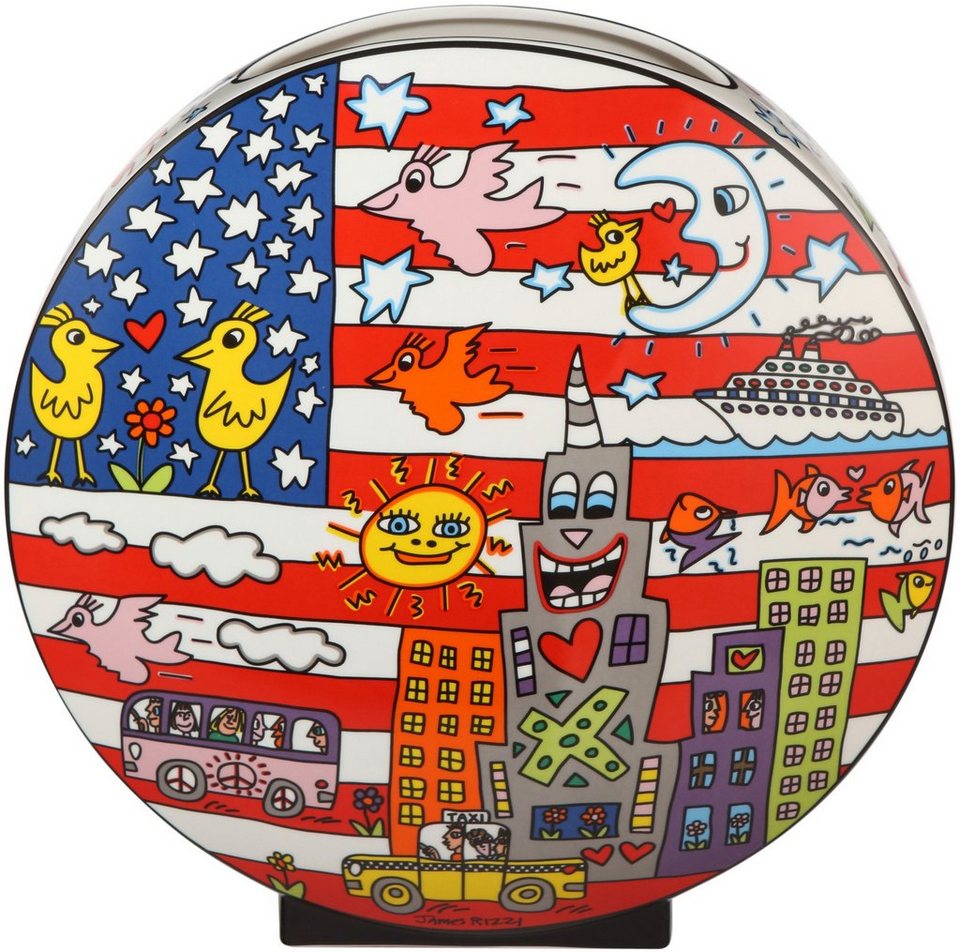 Goebel Dekovase James Rizzi - Living in the USA 30 cm, Aus hochwertigem  Porzellan