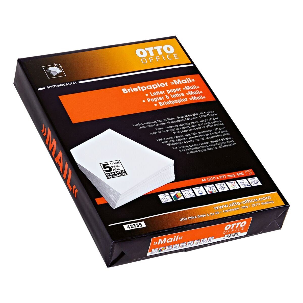 Otto Office Premium Briefpapier MAIL, Format DIN A4, 60 g/m², 168 CIE, 500 Blatt