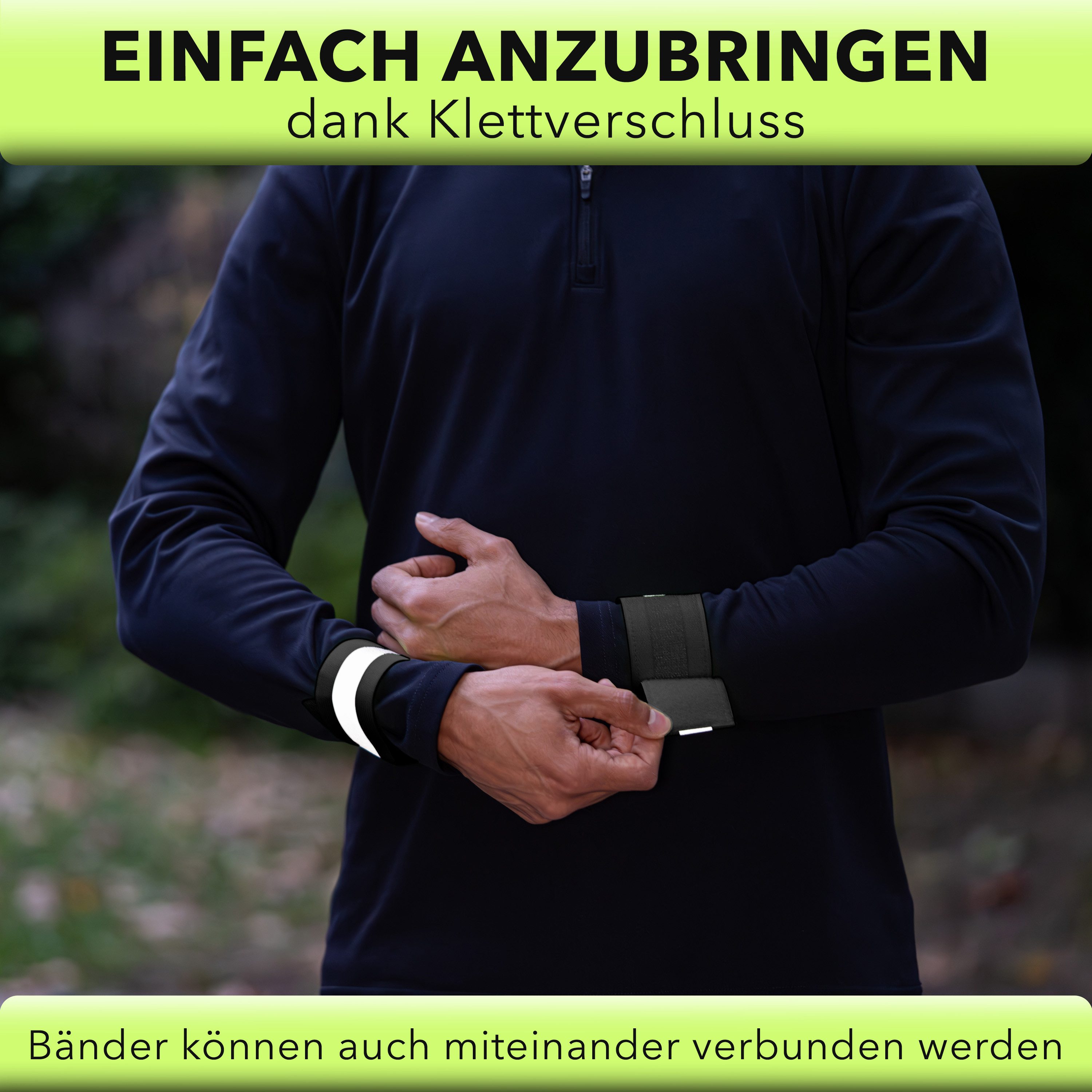 AVANA Reflektorband reflektierendes Armband Reflektor Schnapparmband Fahrrad Joggen, (2 St), Leuchtarmband